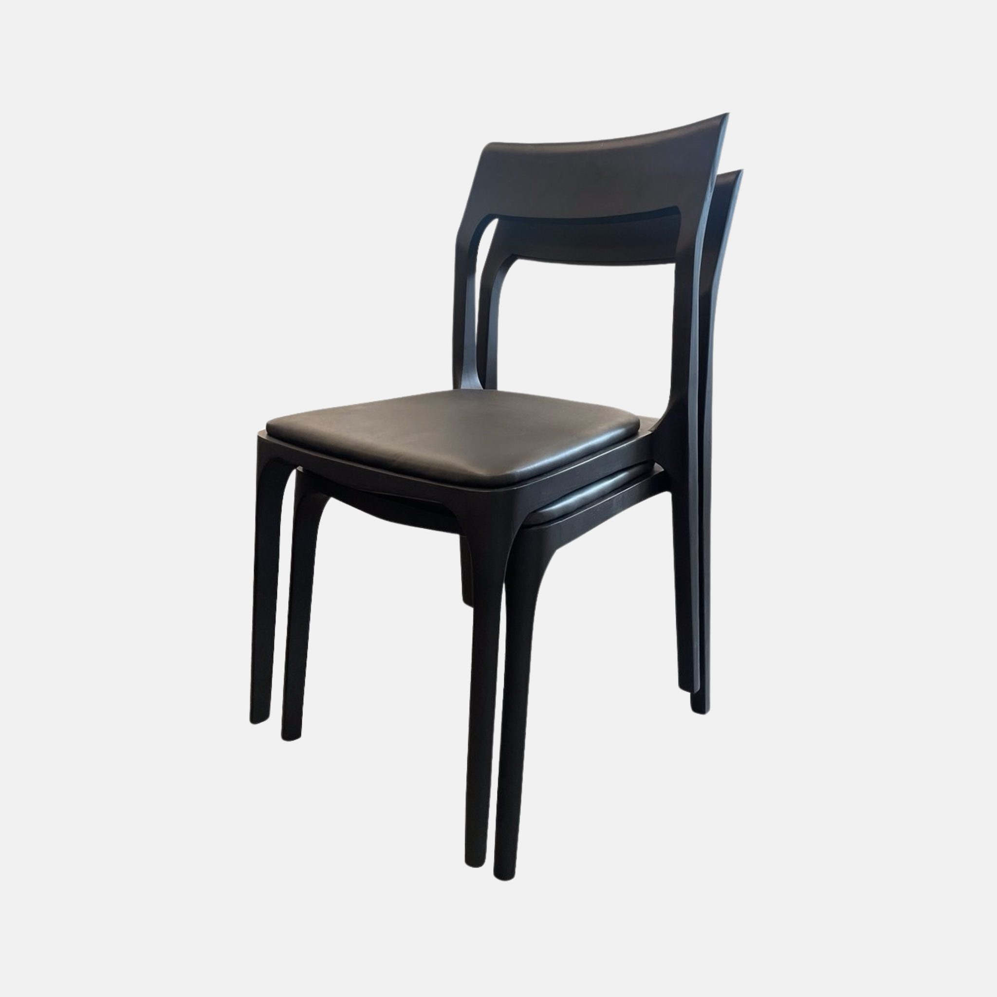 Cooper Stackable Dining Chair - Black Leather