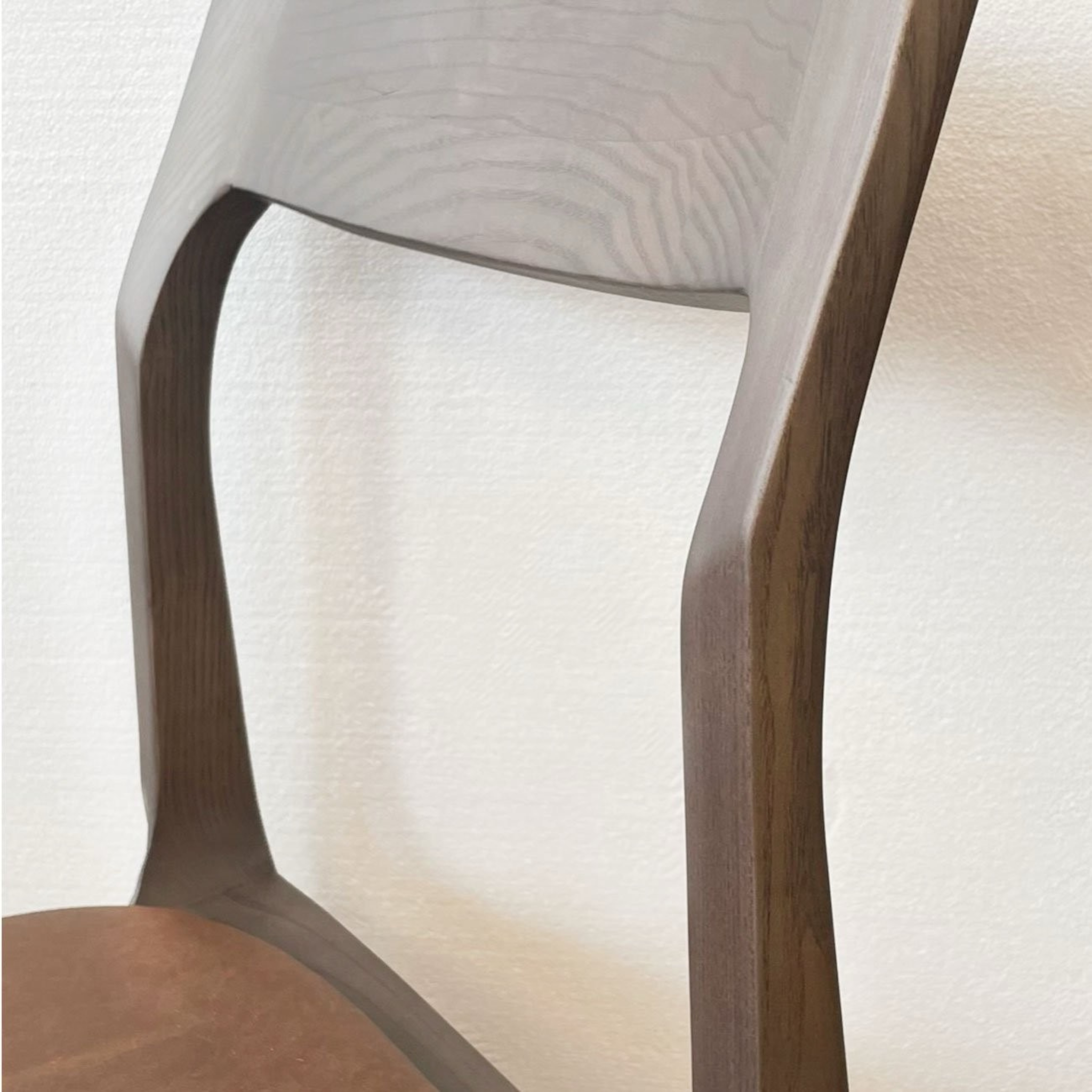 Cooper Stackable Dining Chair - Dark Oak Brown Leather