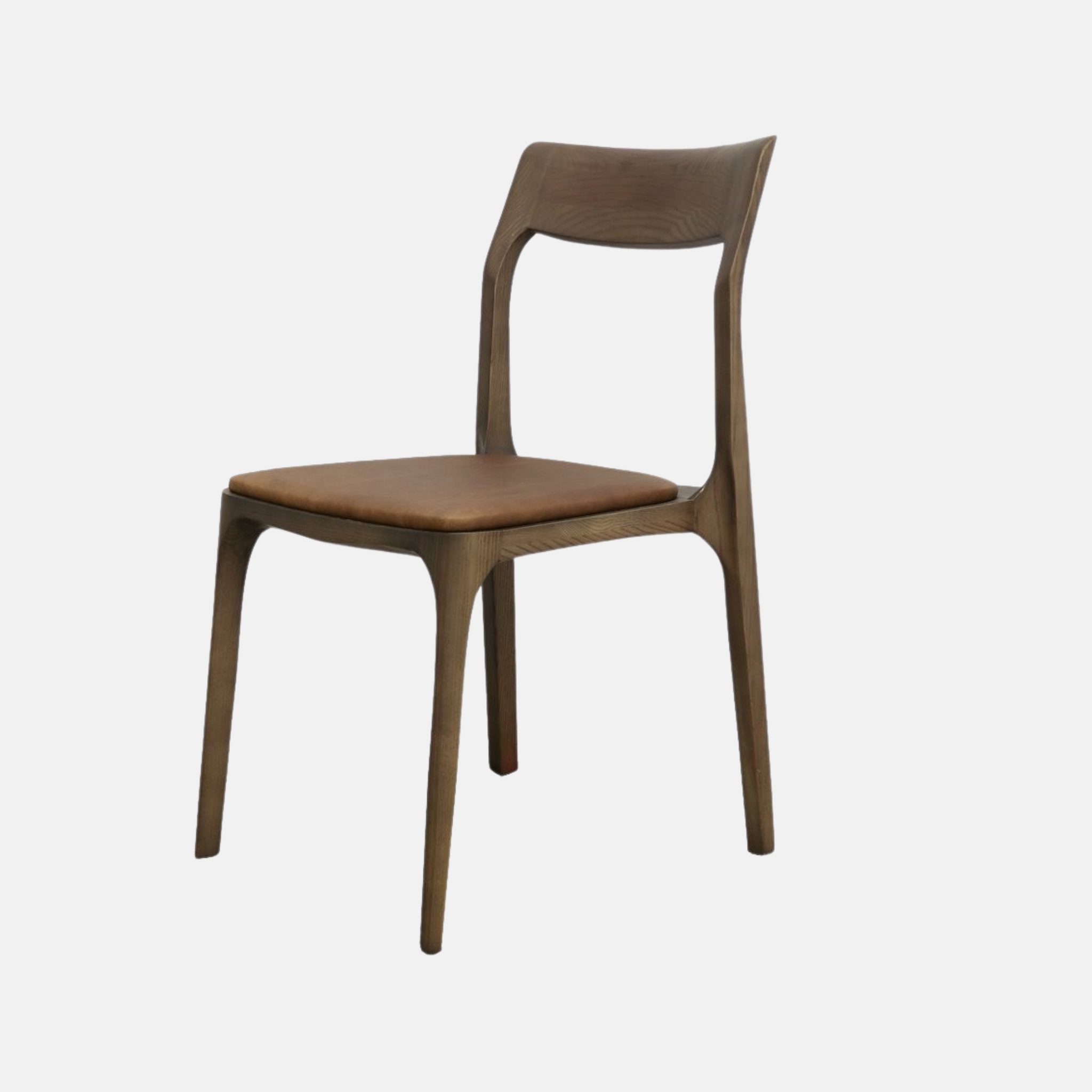 Cooper Stackable Dining Chair - Dark Oak Brown Leather