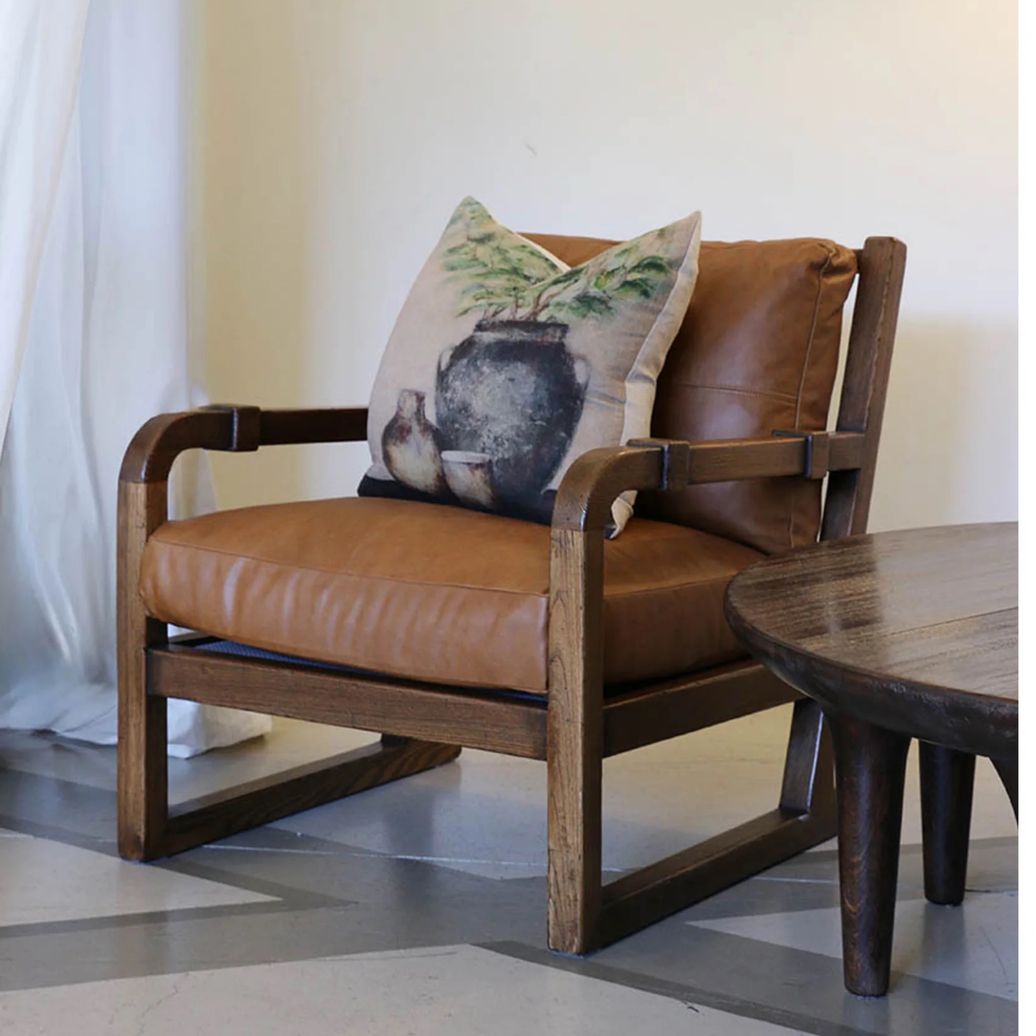 Cuba Leather Armchair - Brown