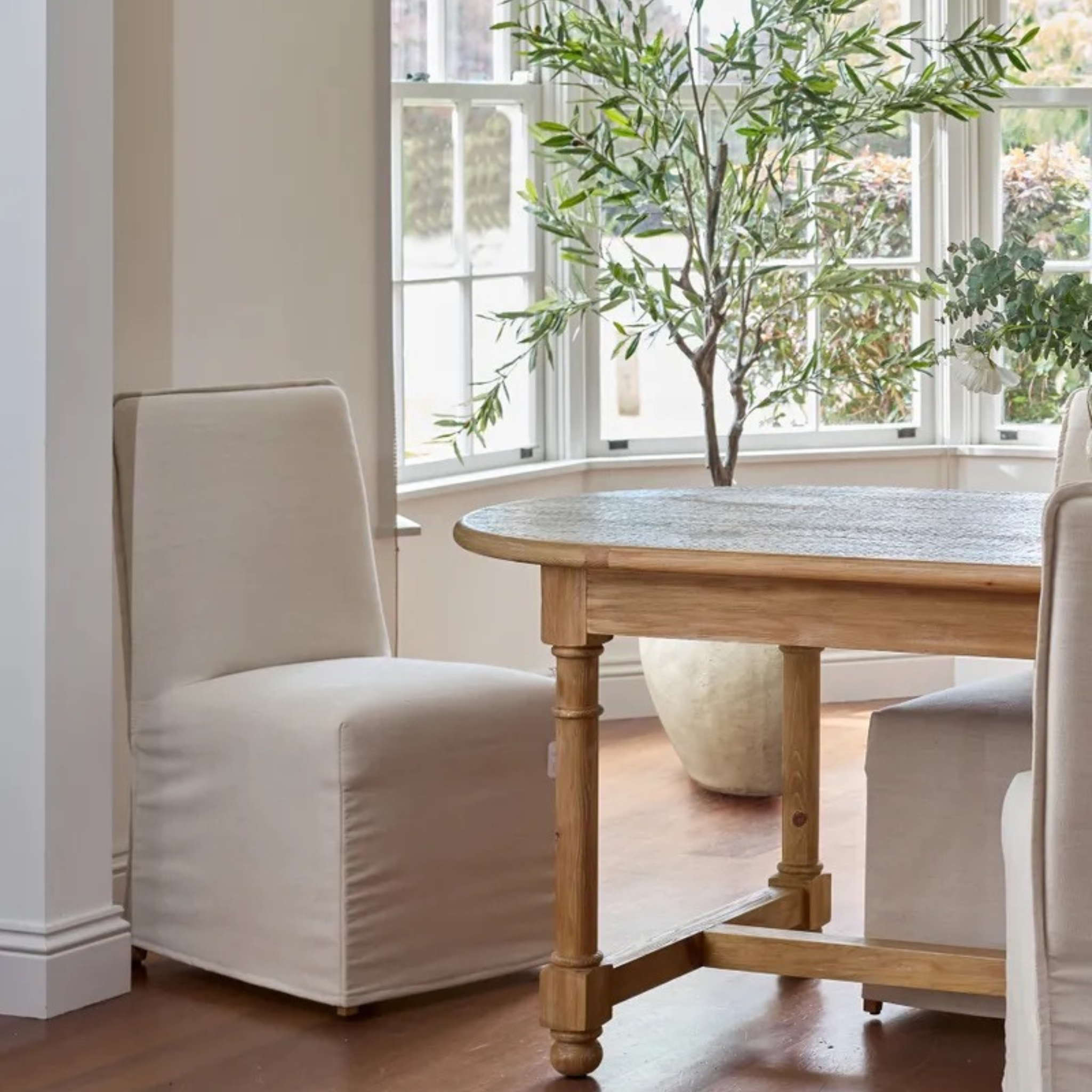 Elle Slipcover Dining Chair - Natural