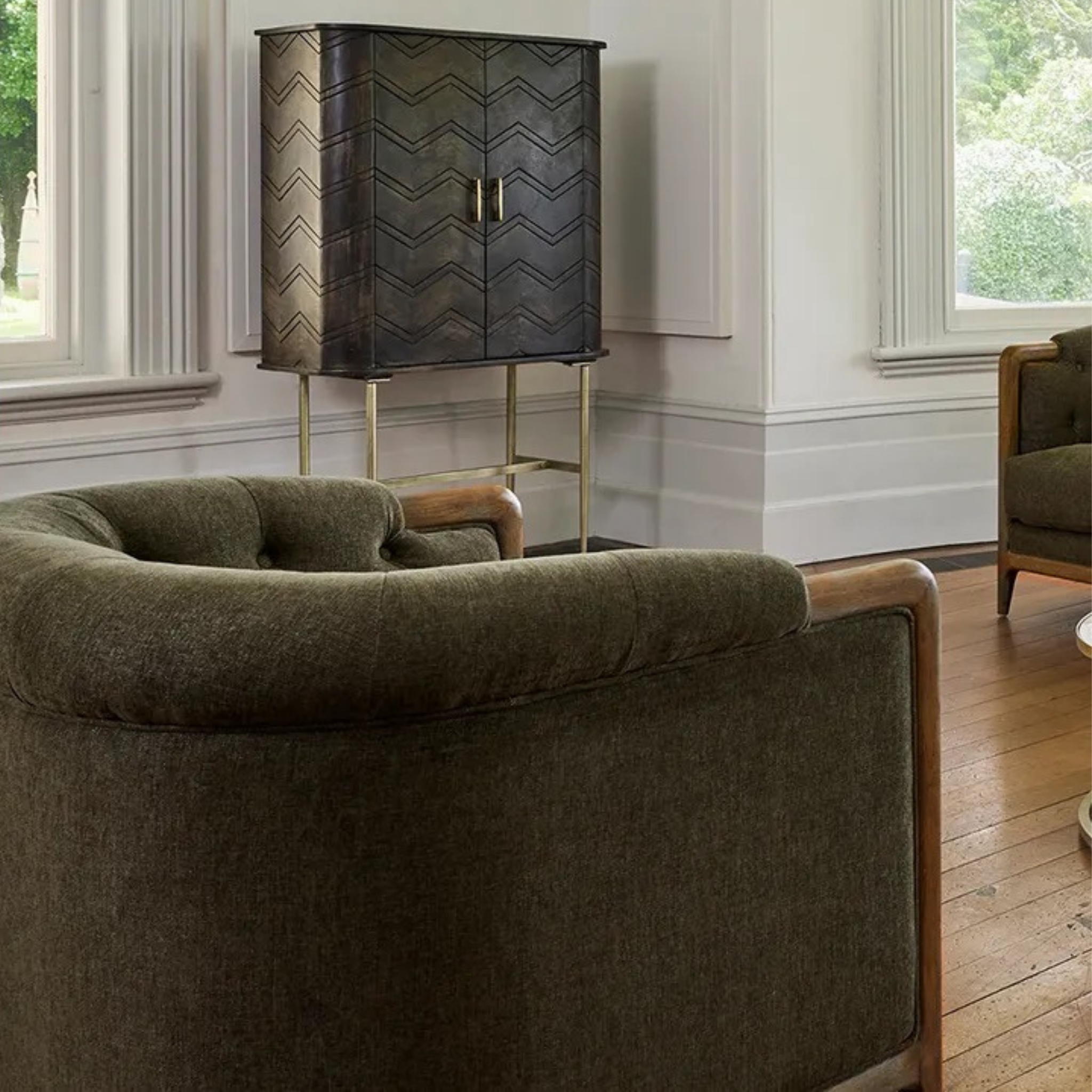 ELLSWORTH ARMCHAIR - OLIVE GREEN
