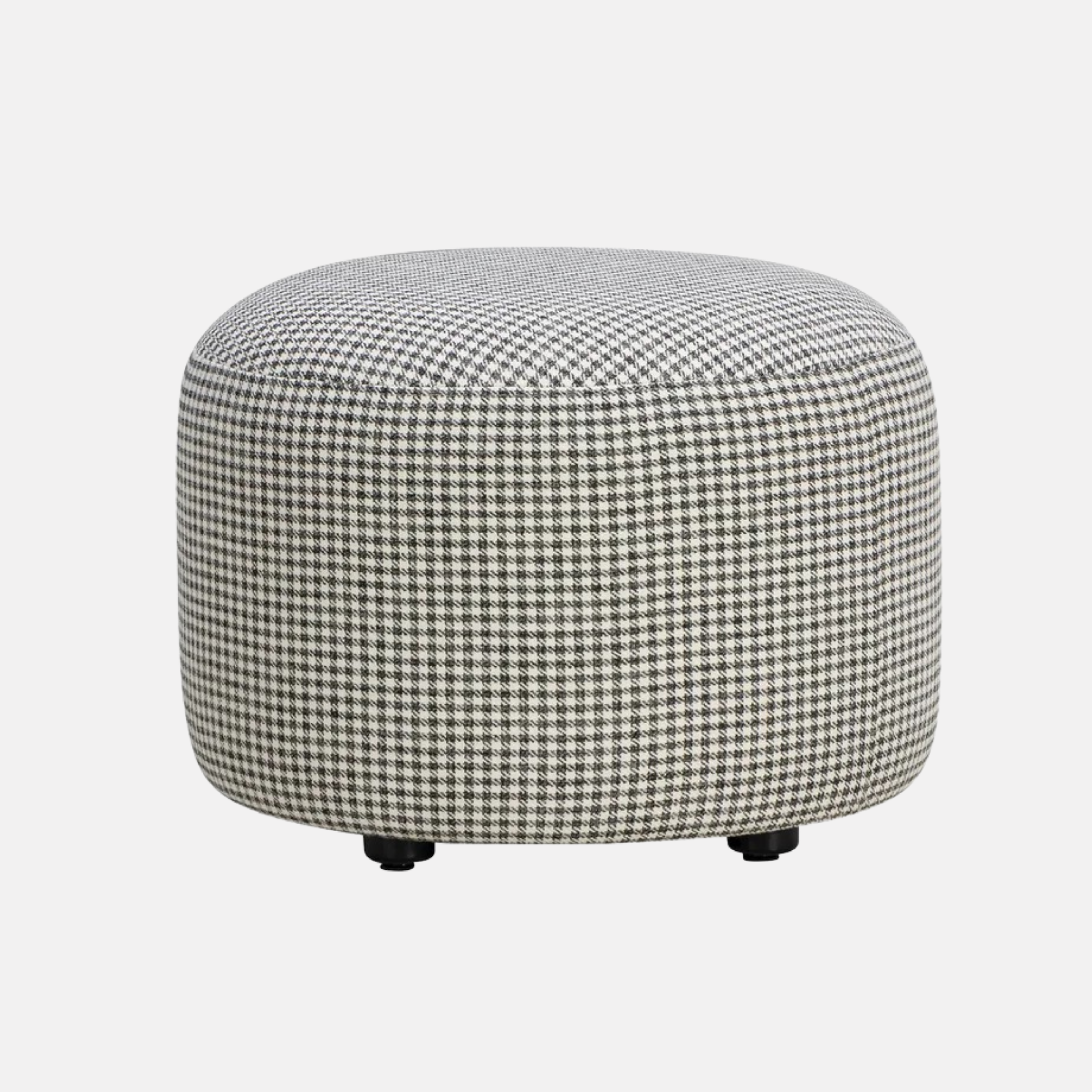 Estella Round Ottoman - Houndstooth