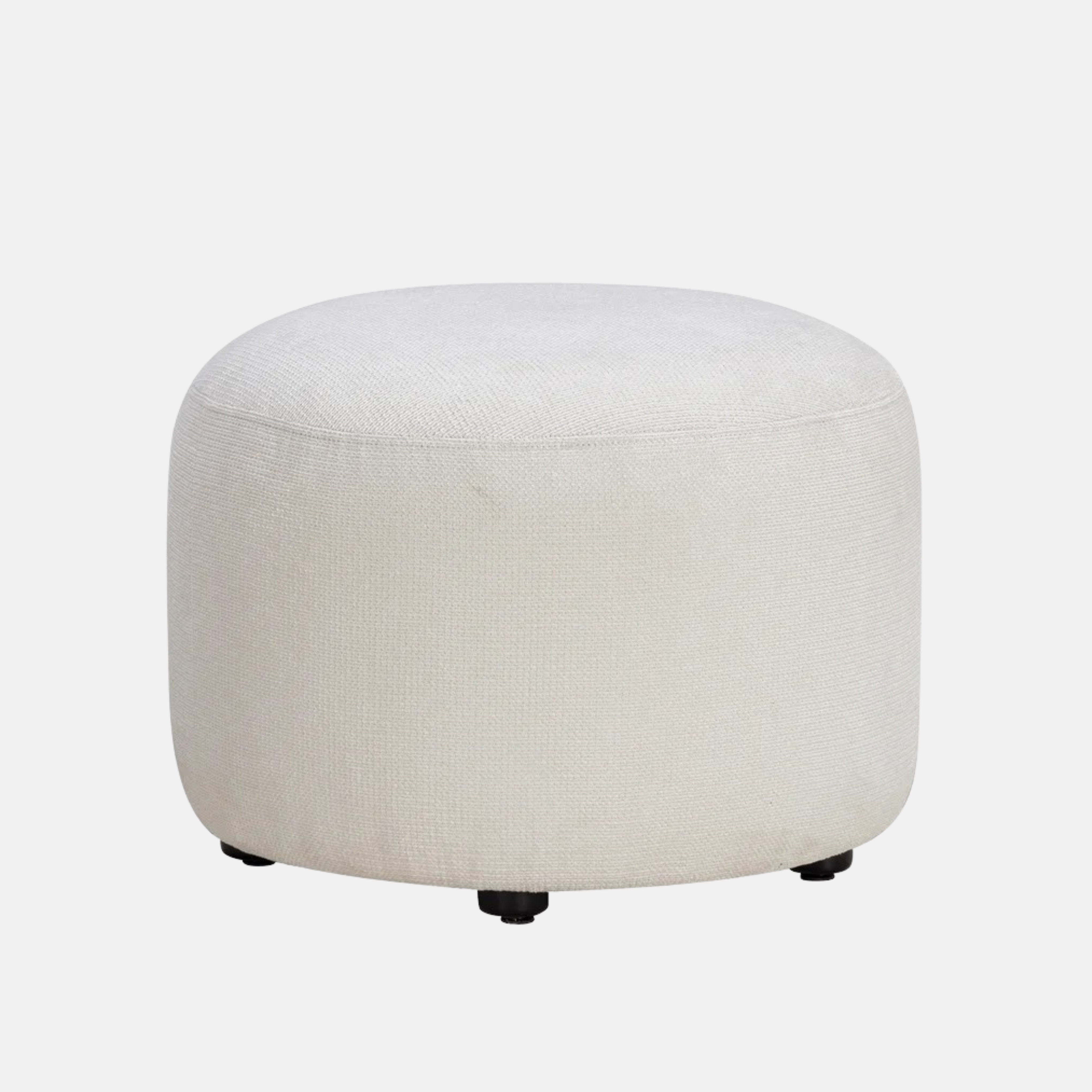 Estella Round Ottoman - Ivory