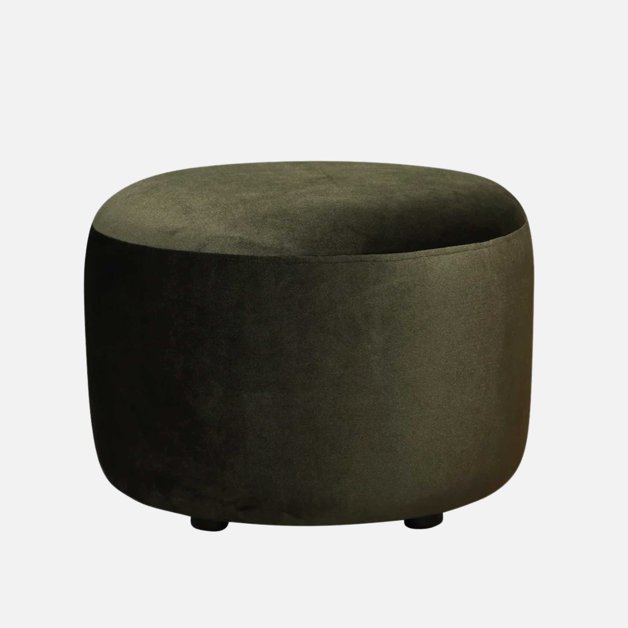 Estella Round Ottoman - Olive