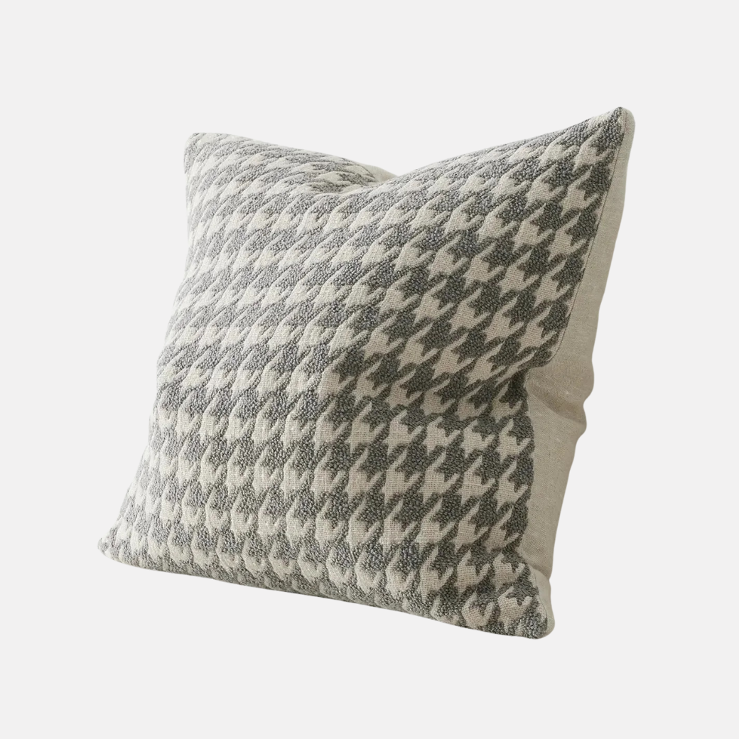 Giovanni Houndstooth Cushion - Mist
