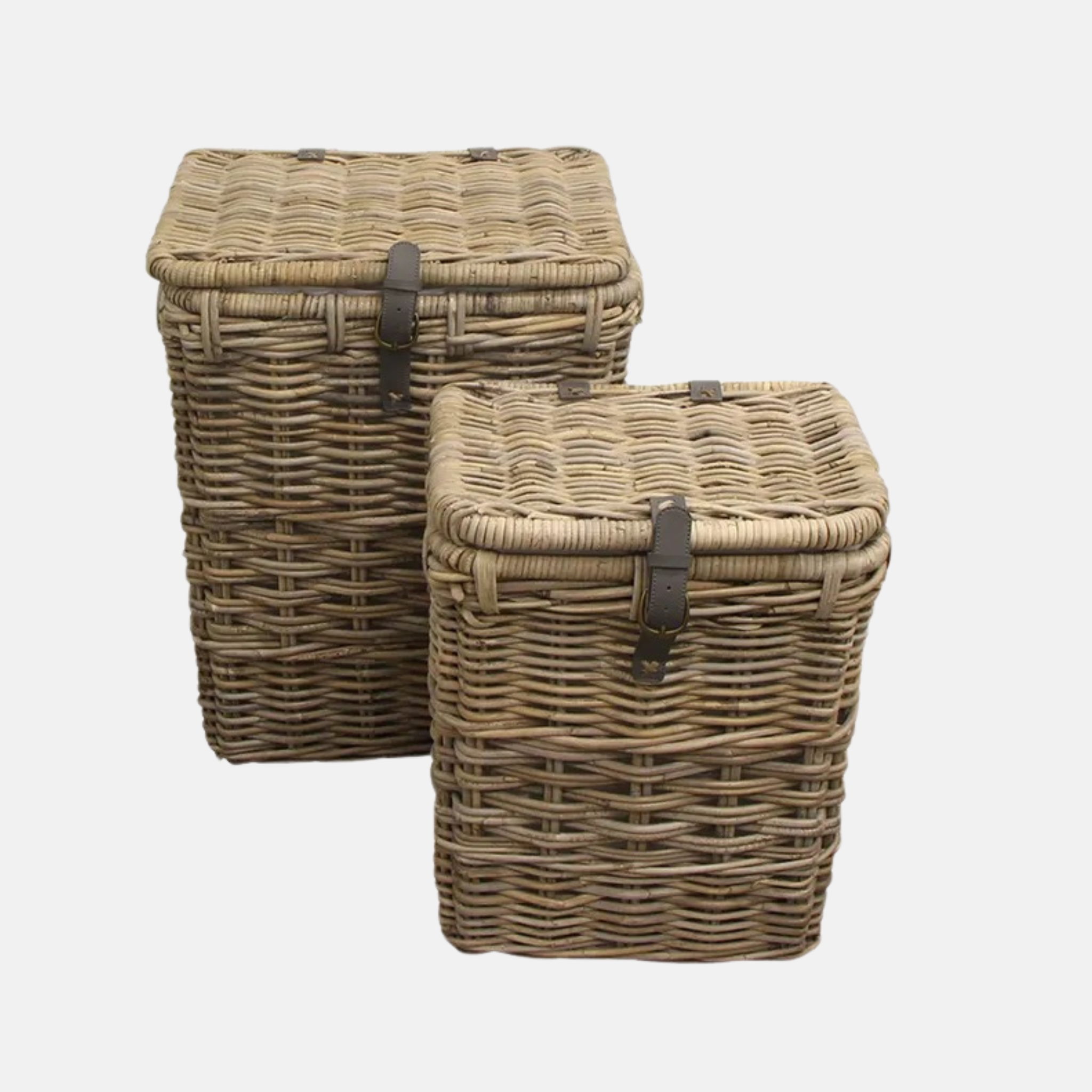 Grove Rattan Rectangle Laundry Baskets (Set of 2)