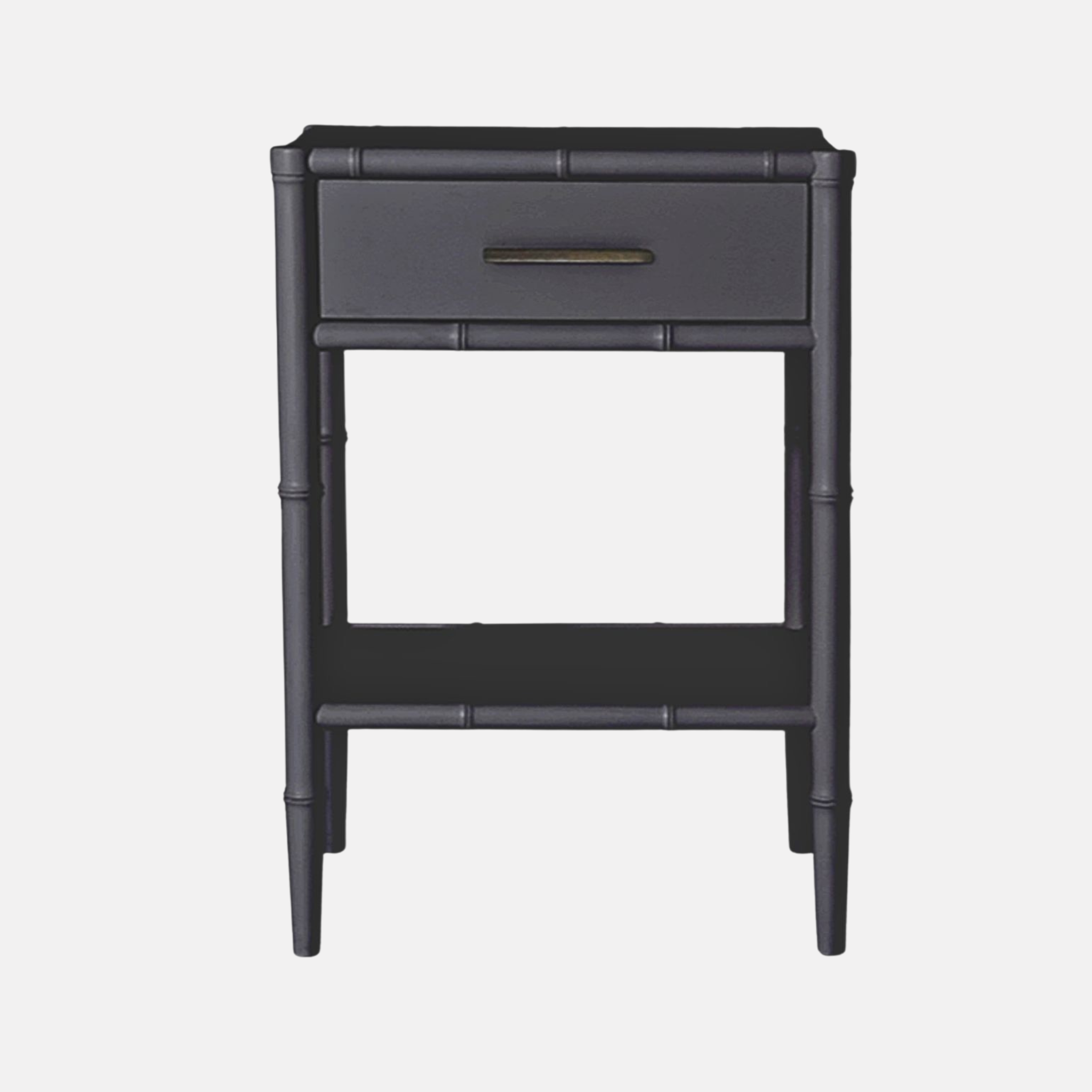 Bamboo Single Drawer Bedside - Black