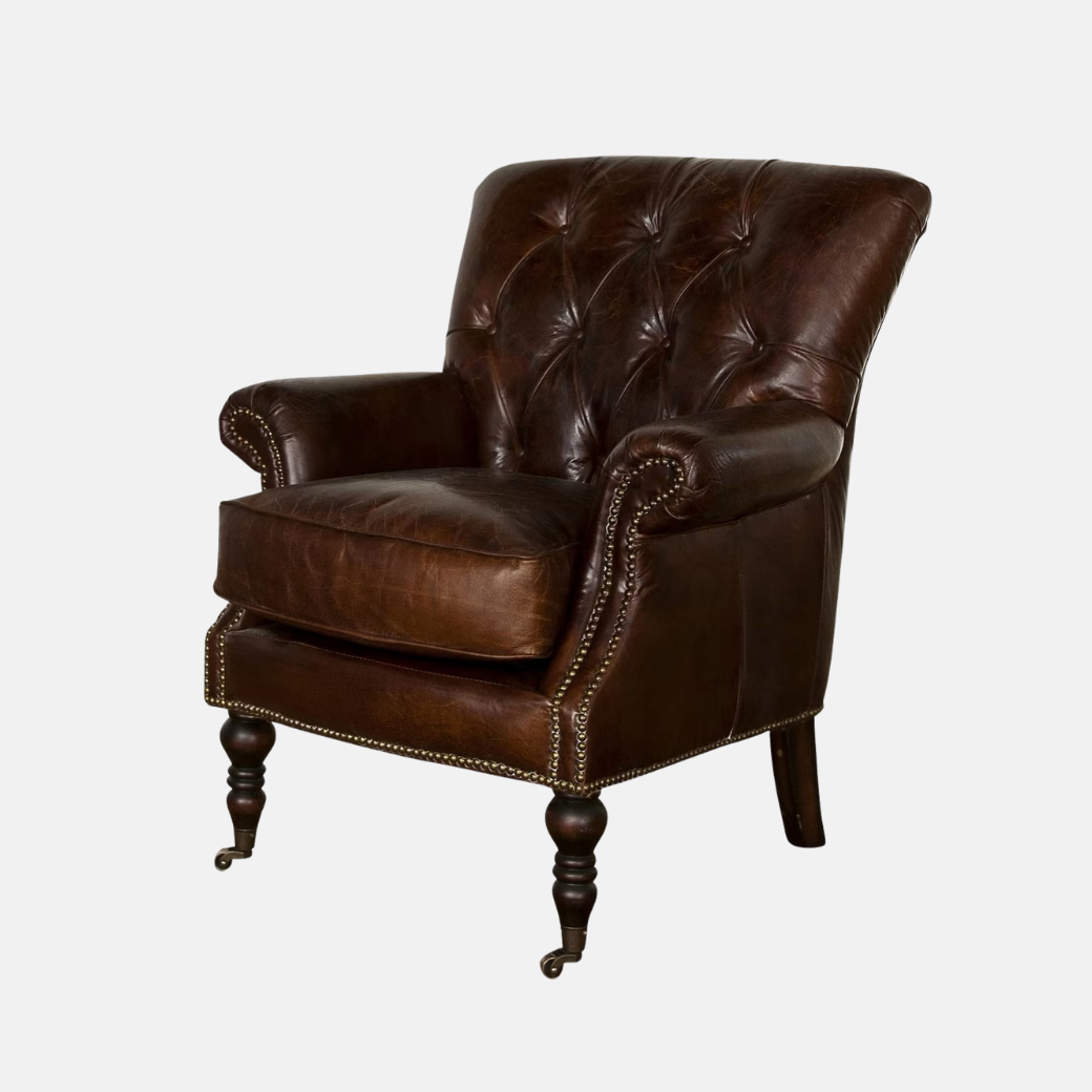 Harrington Leather Armchair - Brown