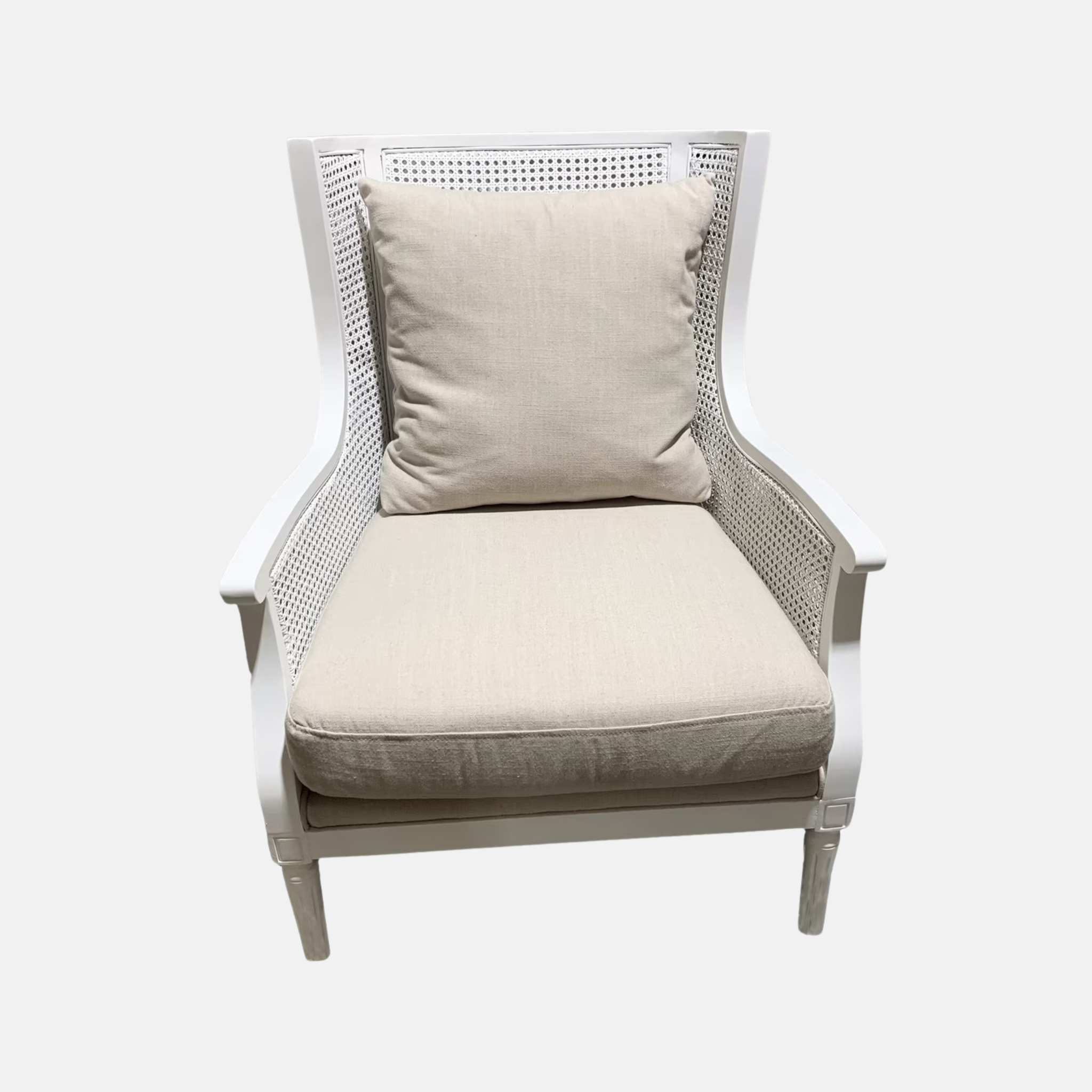 Hudson Rattan Armchair - Whitewash