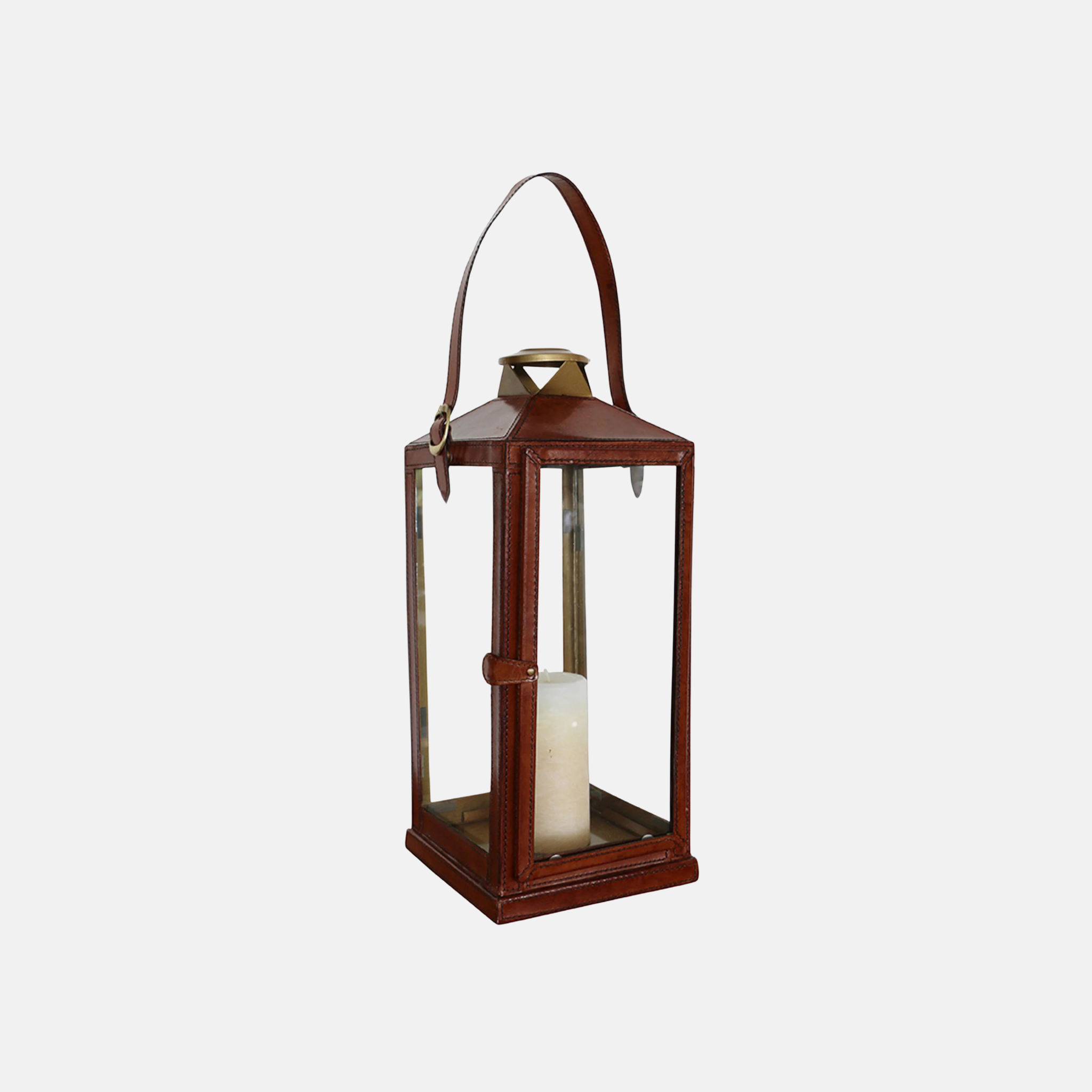 Caribbean Brass & Leather Lantern