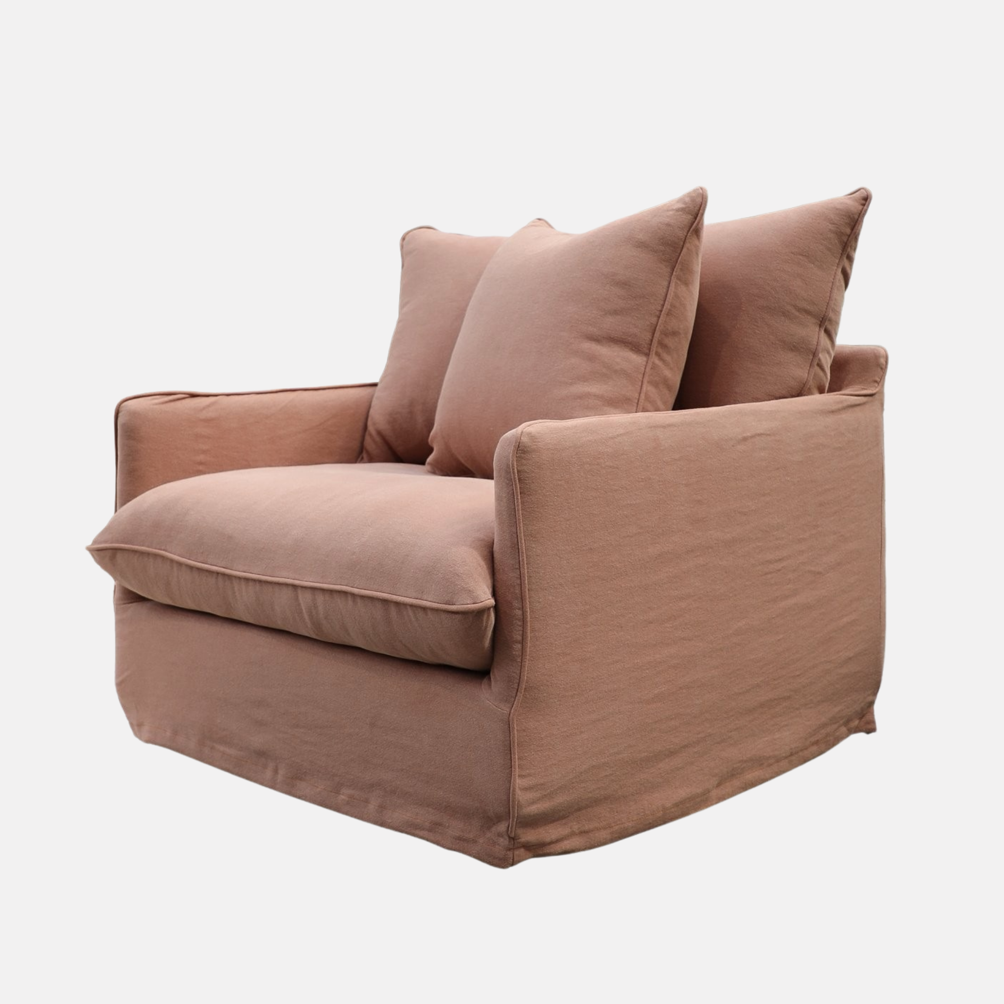 Lotus Slipcover Armchair - Brick