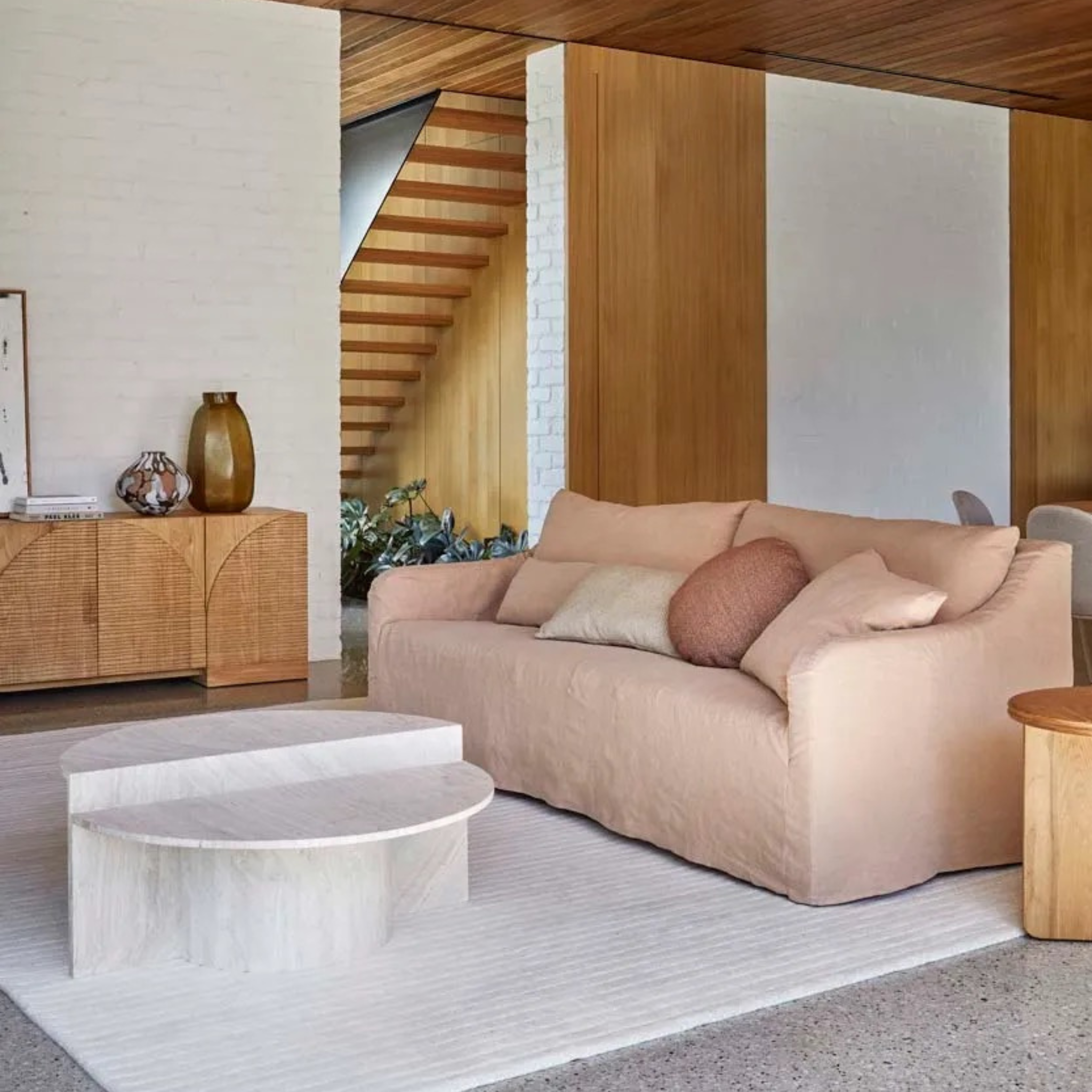 Luna Tiered Coffee Table - Travertine