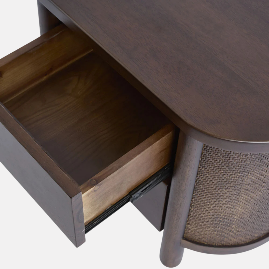Maldives Rattan Bedside - Dark Oak