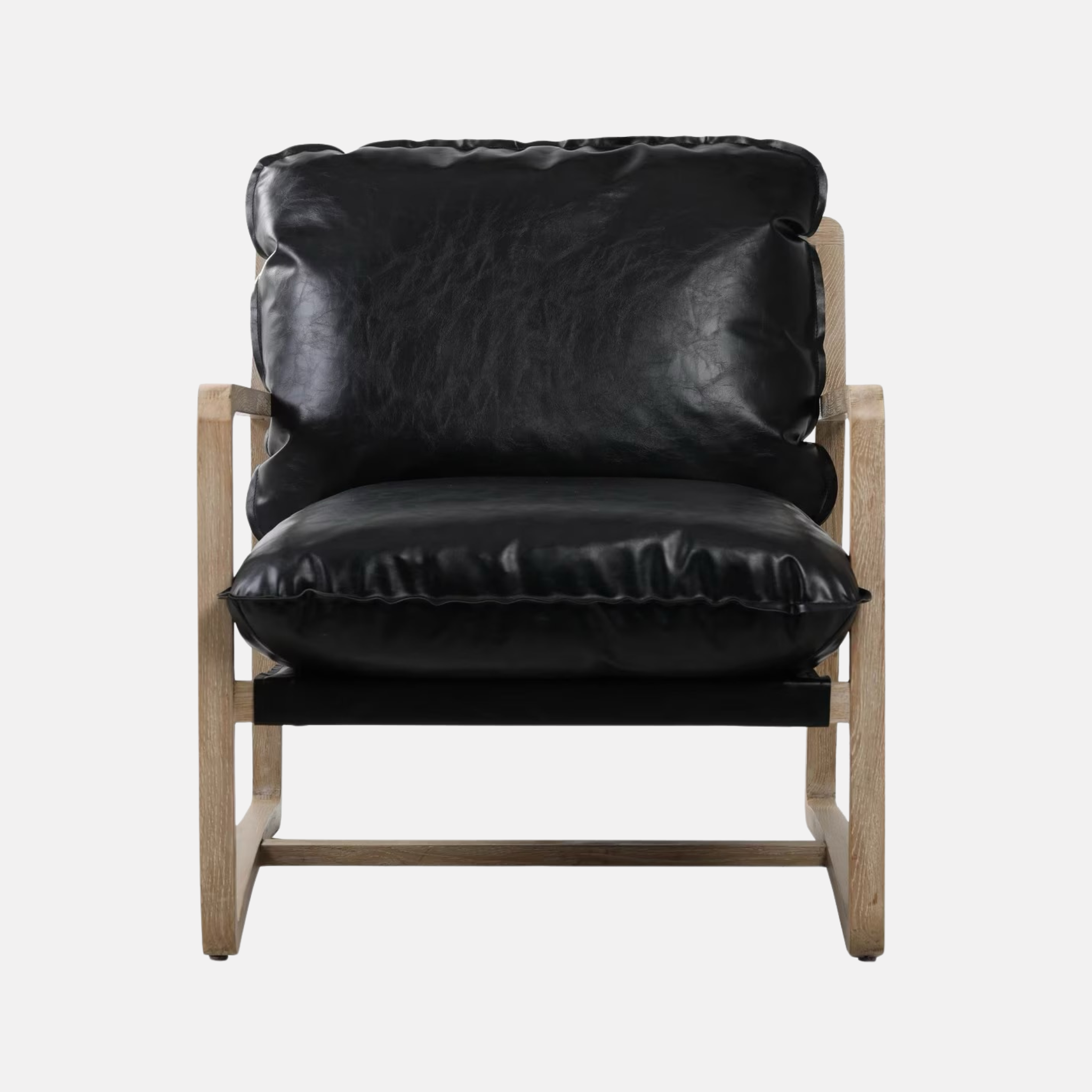 Maxwell Faux Leather Armchair - Black