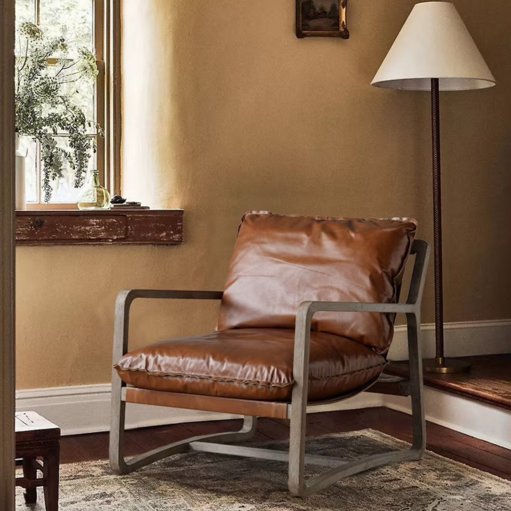 Maxwell Faux Leather Armchair - Walnut