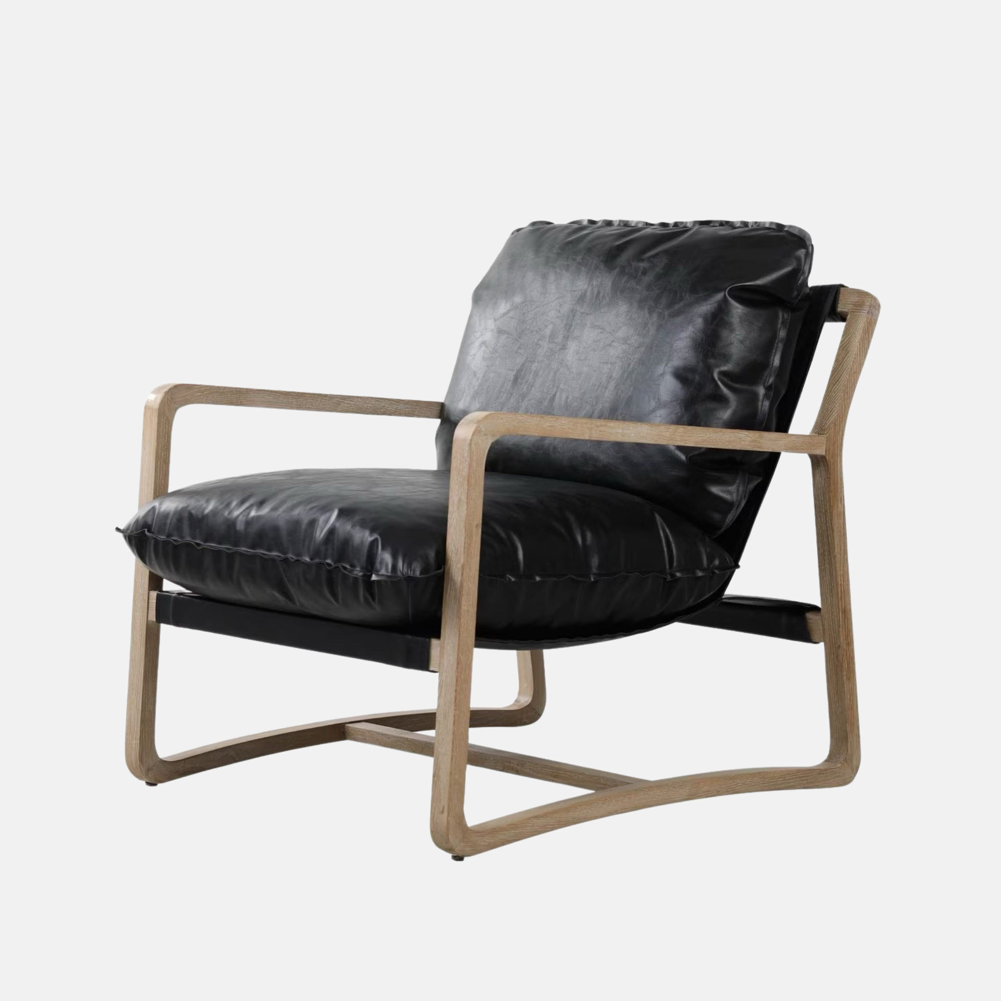 Maxwell Faux Leather Armchair - Black