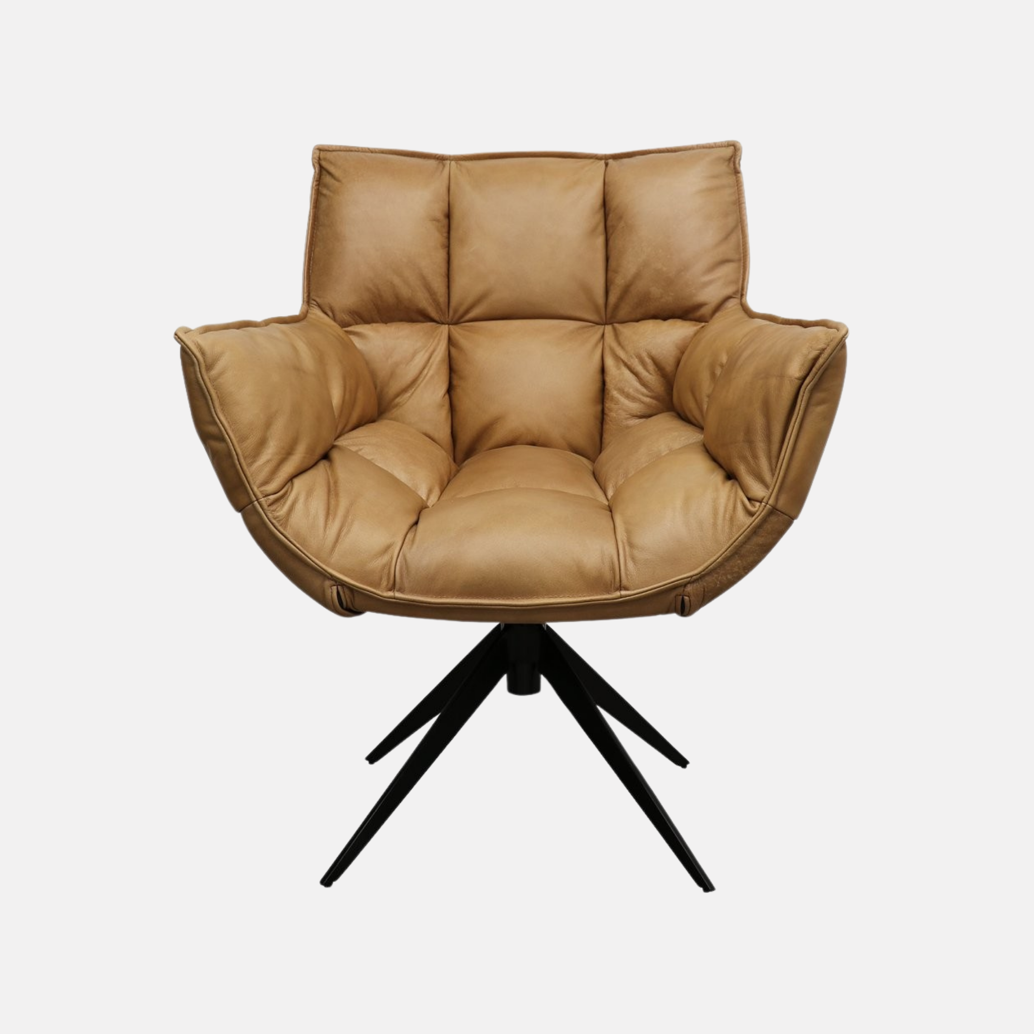 Memphis Leather Swivel Armchair - Tan