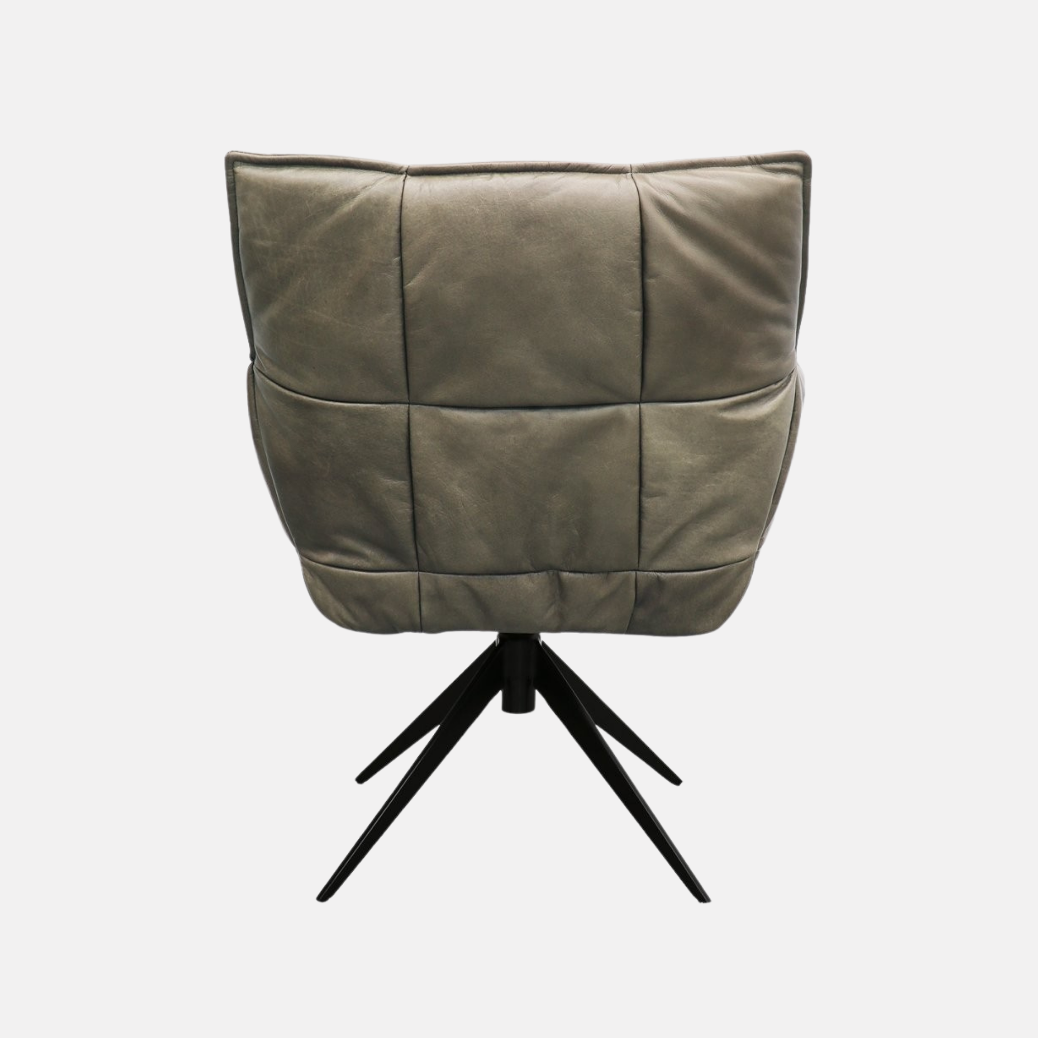 Memphis Leather Swivel Armchair - Beige