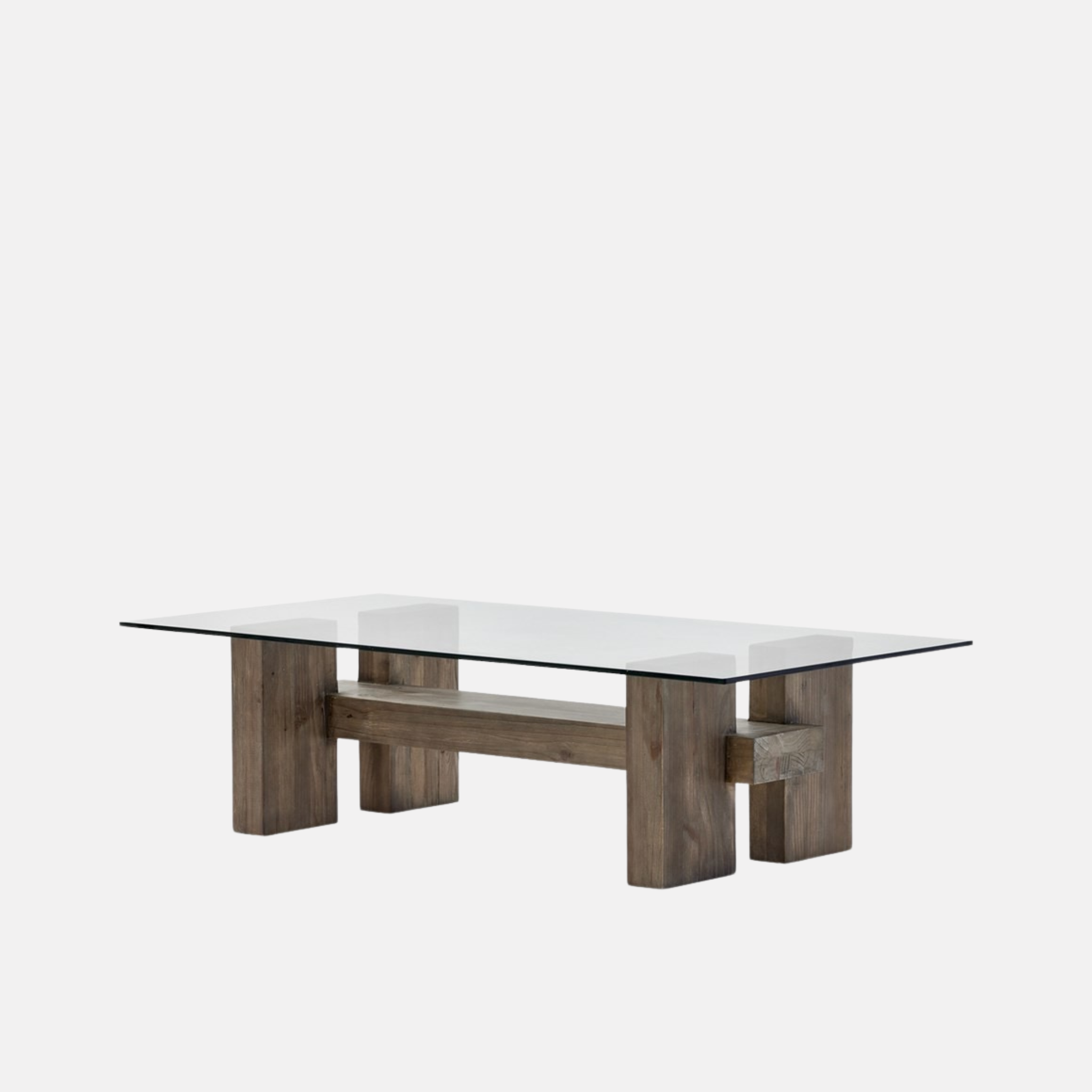 Mission Pine & Glass Coffee Table