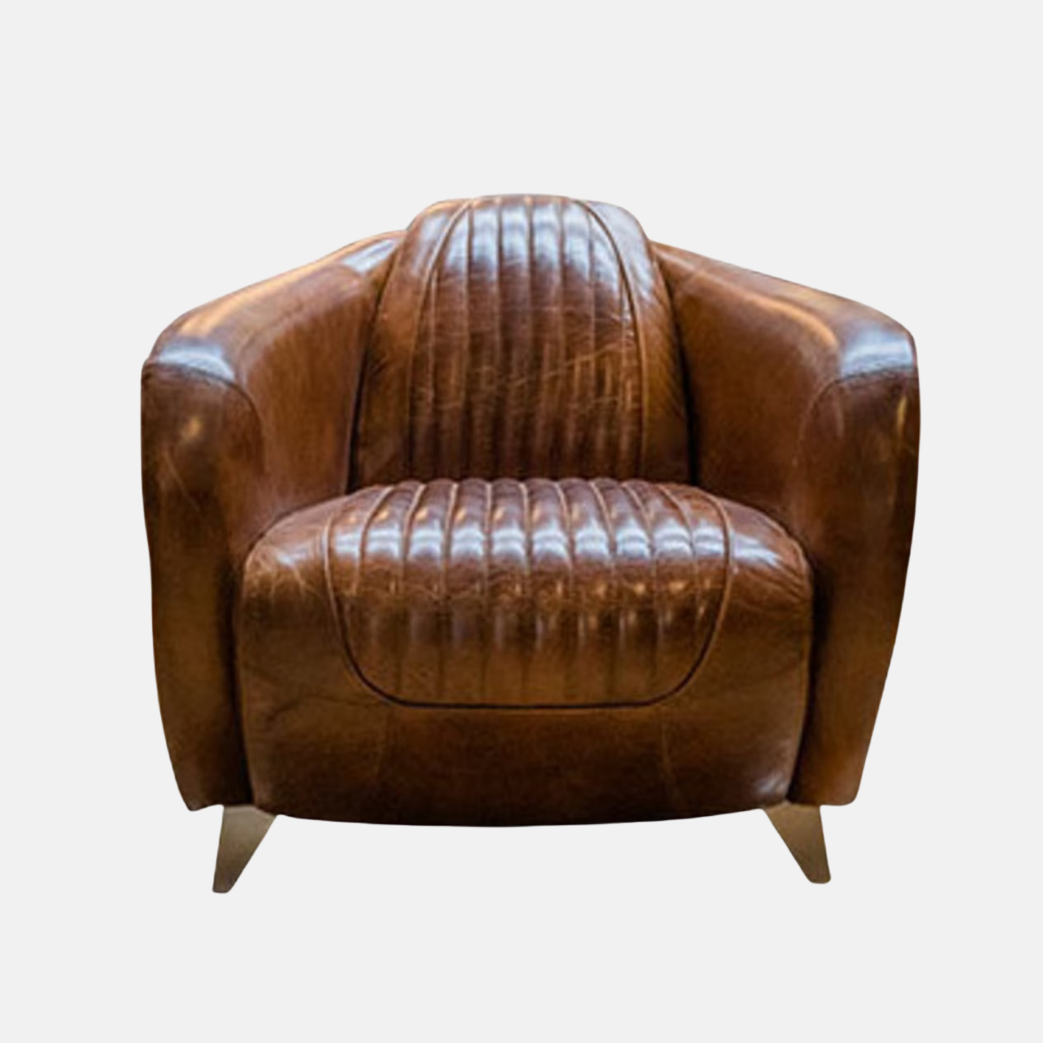 Mustang Leather Armchair - Cigar brown