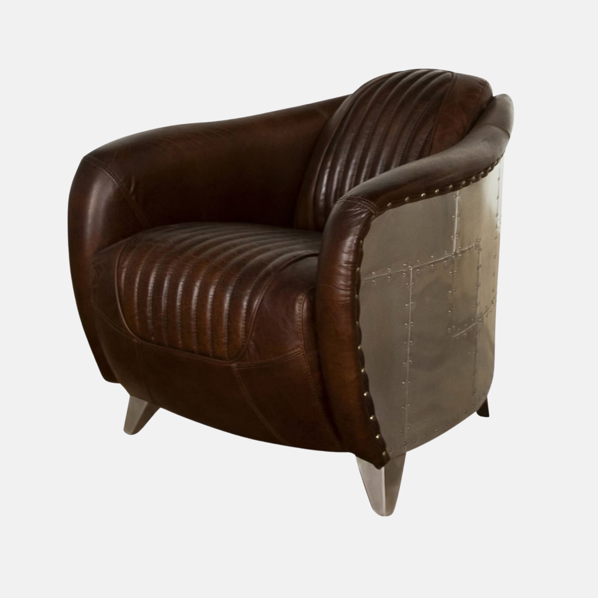 Mustang Leather Armchair - Cigar brown