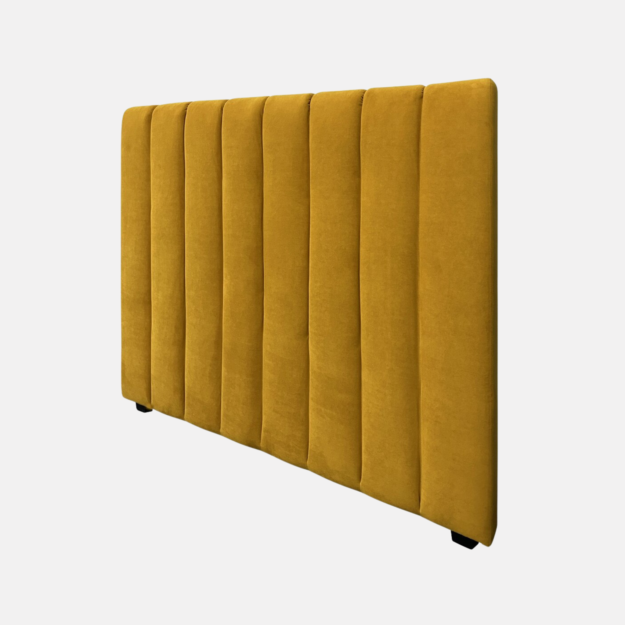Panelled Bedhead Queen - Mustard