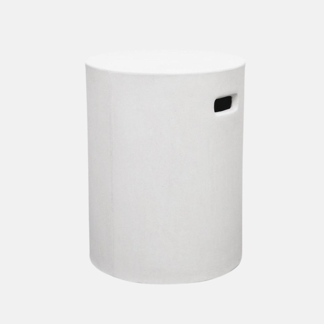 Concrete Pipe Stool/ Side Table - White