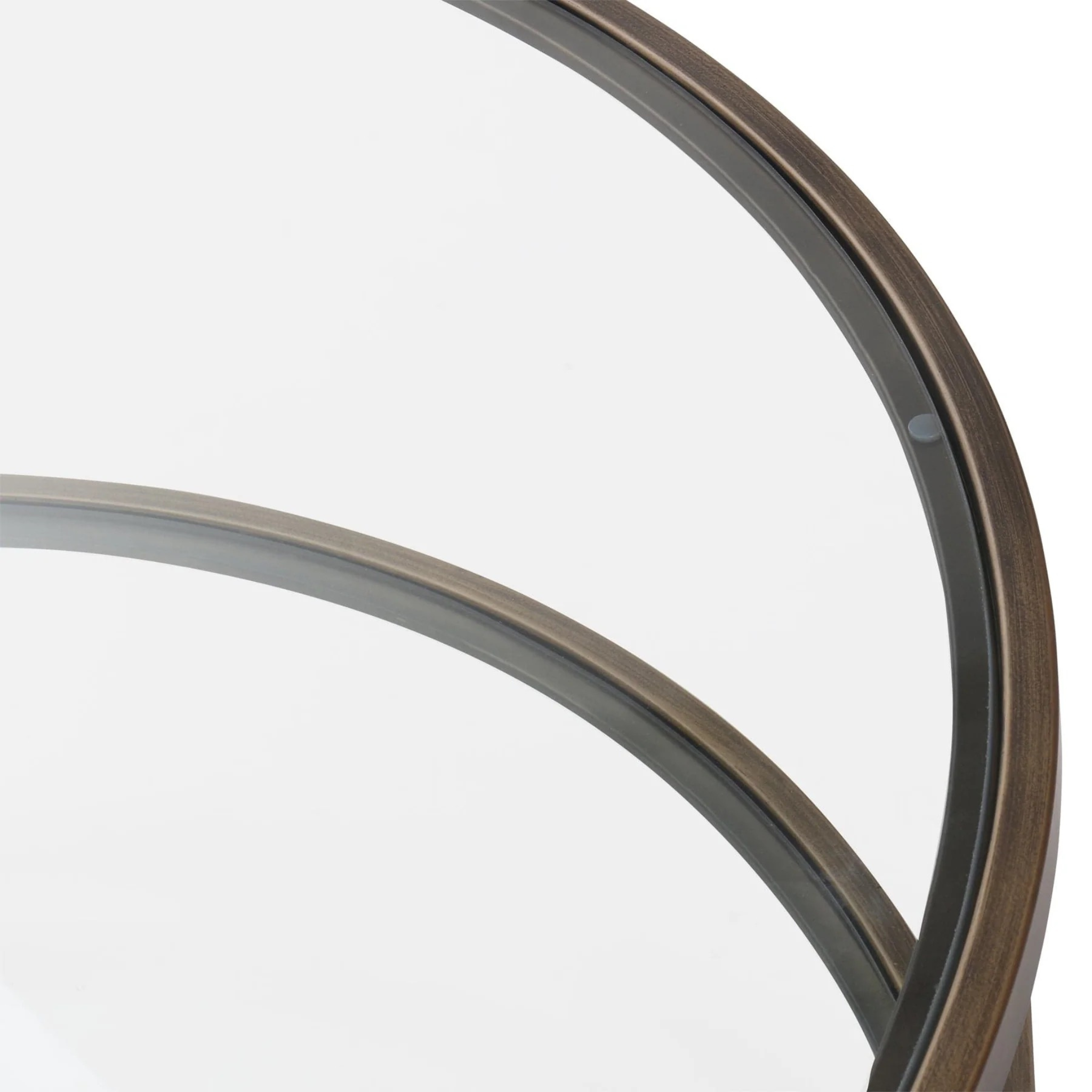 Palladium round Glass Coffee Table - Brass Frame