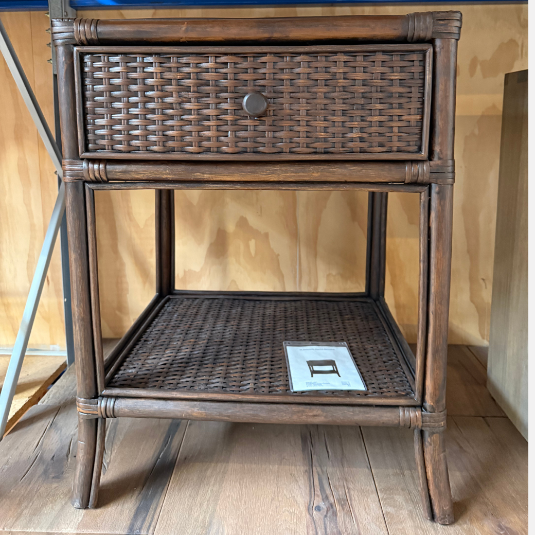 Plantation Rattan Bedside Table - Chocolate