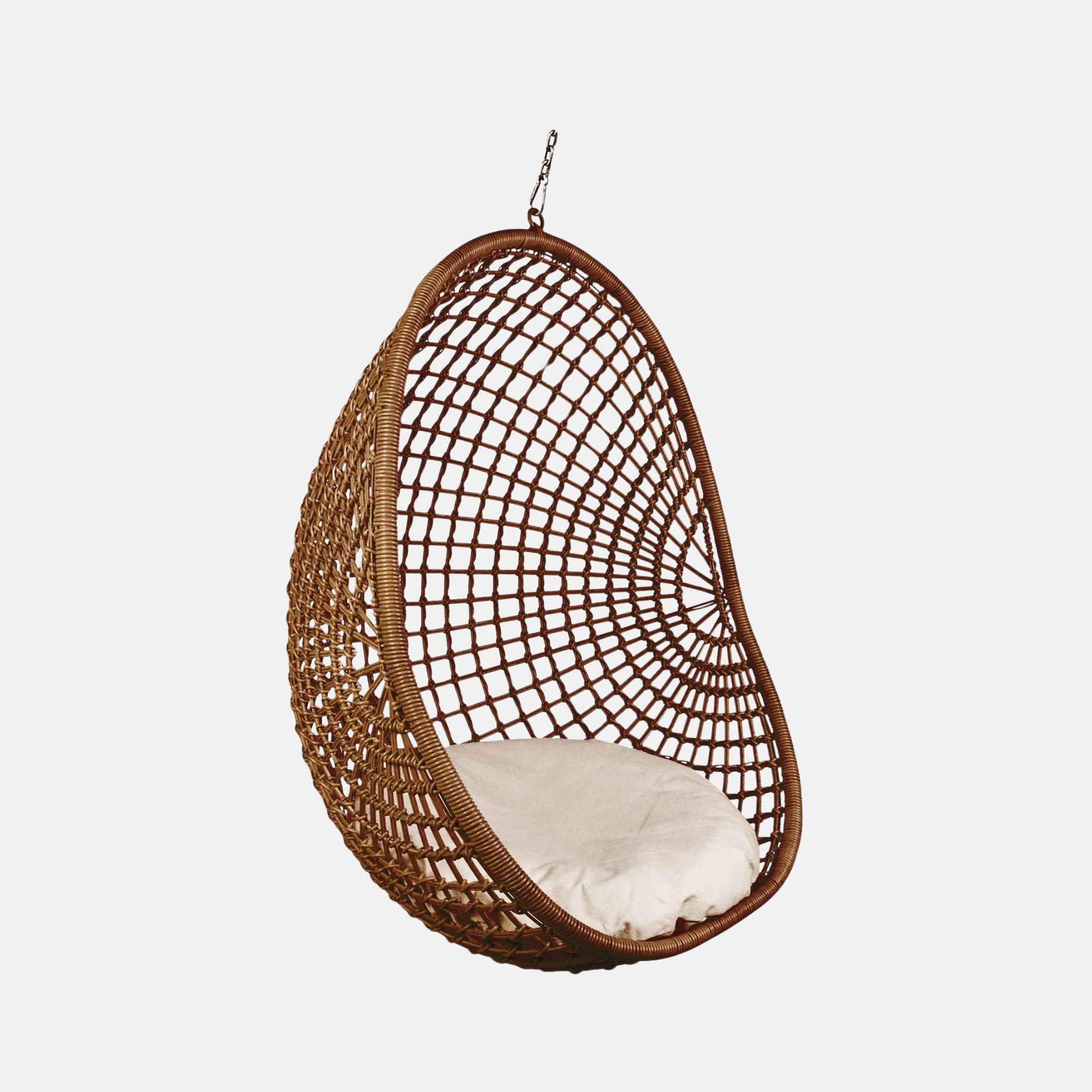 Hanging Pod Chair - Dark Natural Check