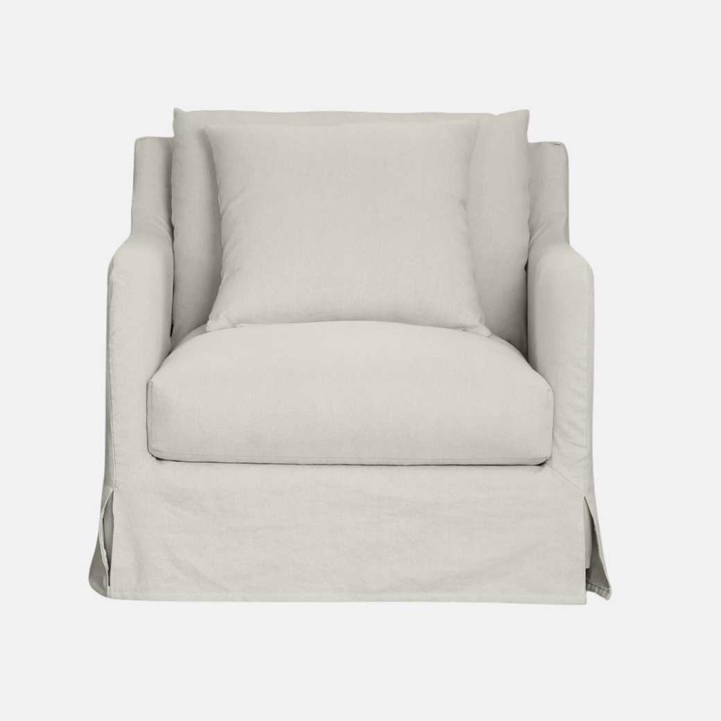 Provincial Slipcover Armchair - Salt & Pepper
