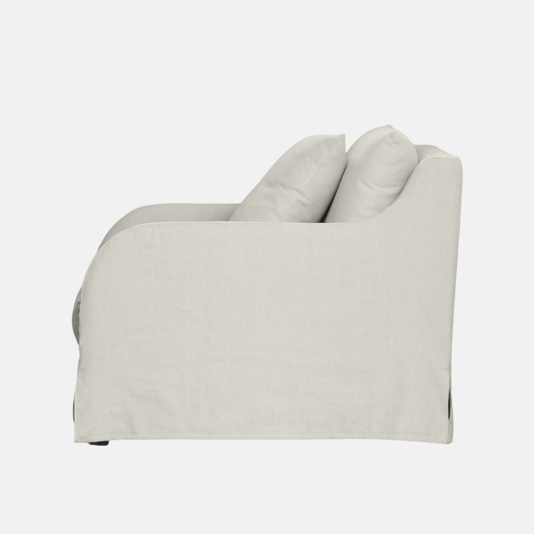 Provincial Slipcover Armchair - Salt & Pepper