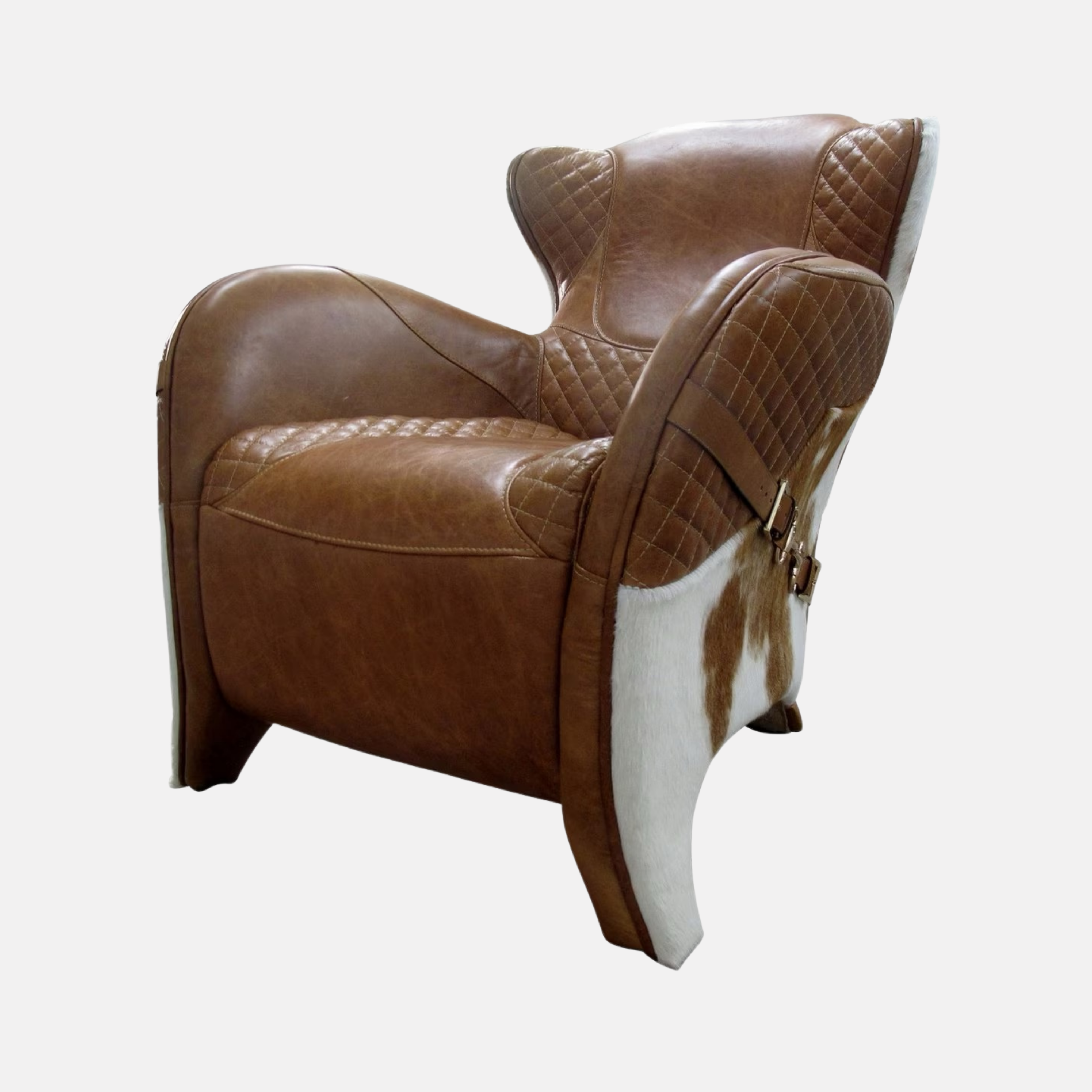 Rodeo Leather & Hide Armchair - Columbian Brown