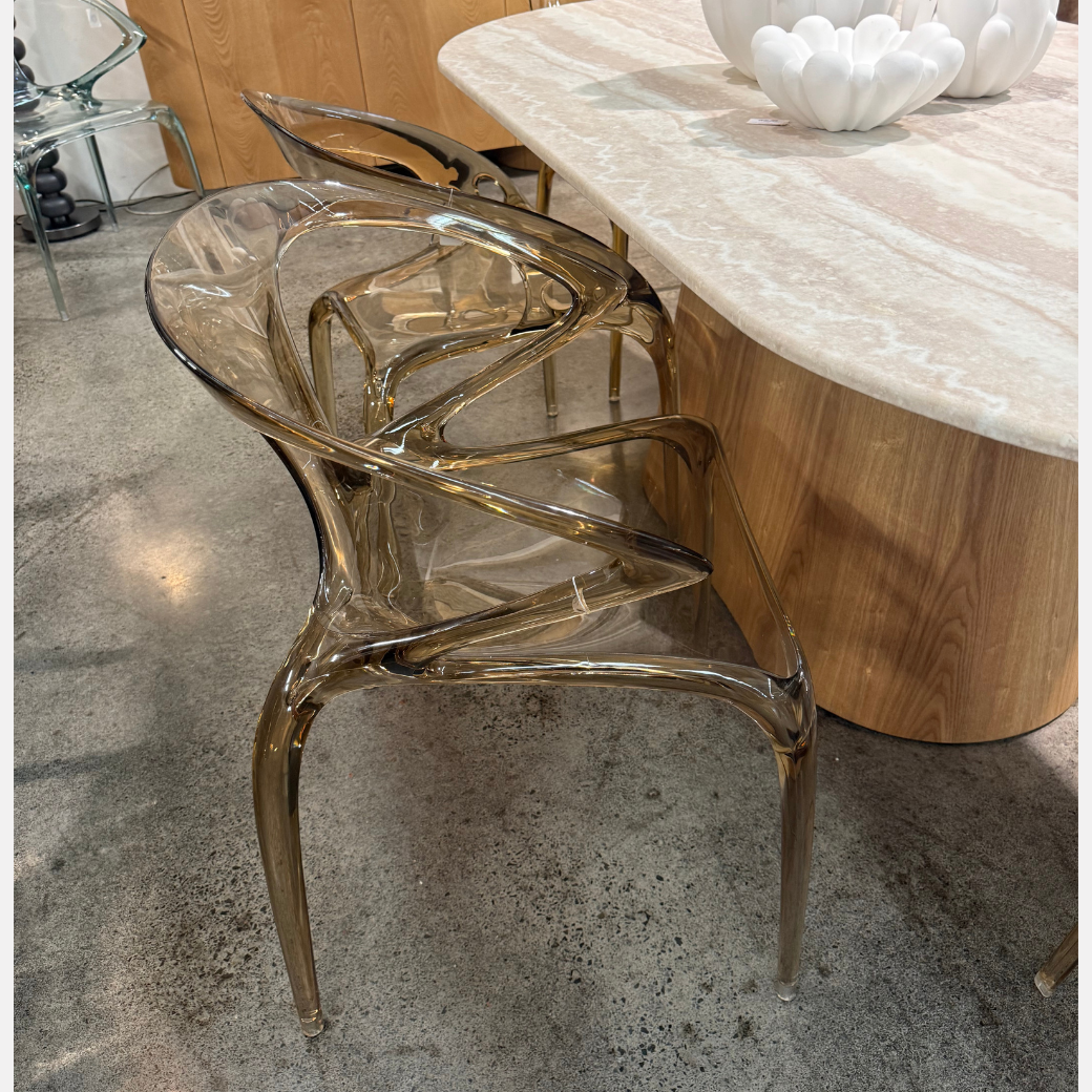 Saturn Clear Dining Chair Amber