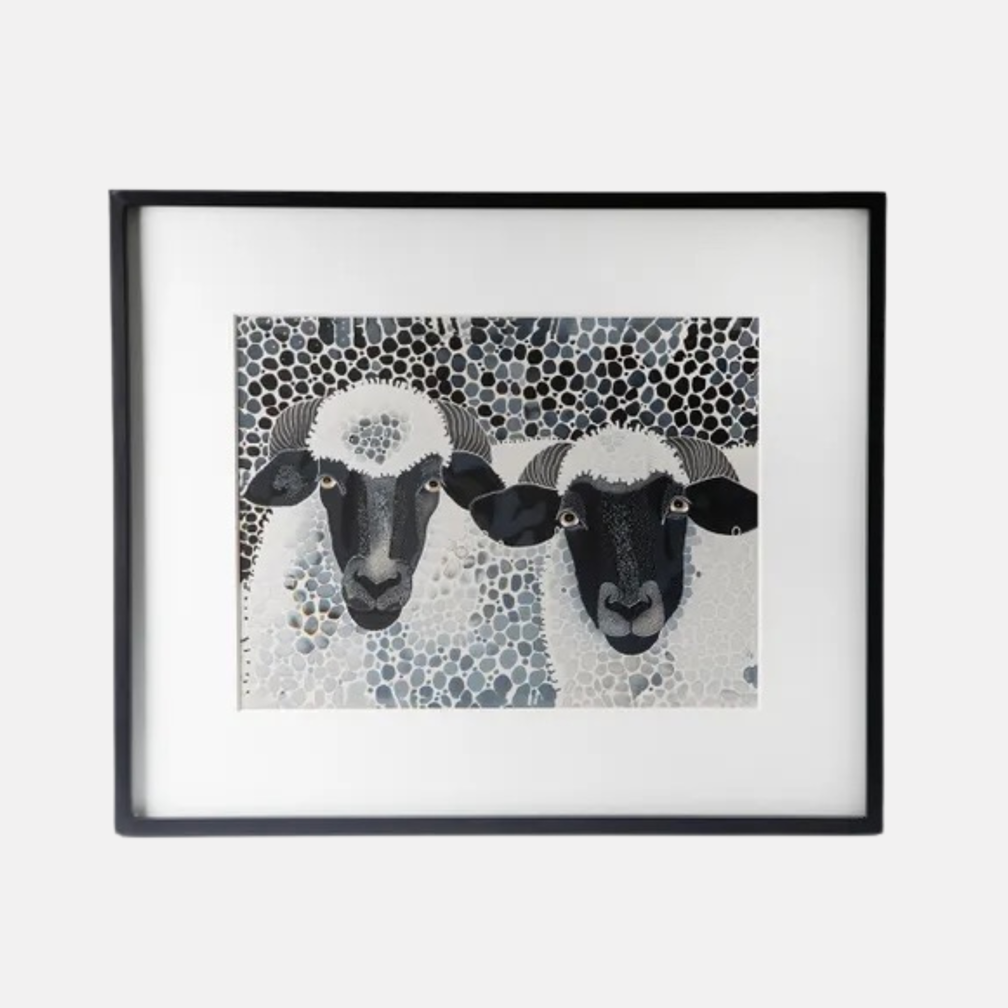 Sheep Heads Wall Art Black and White