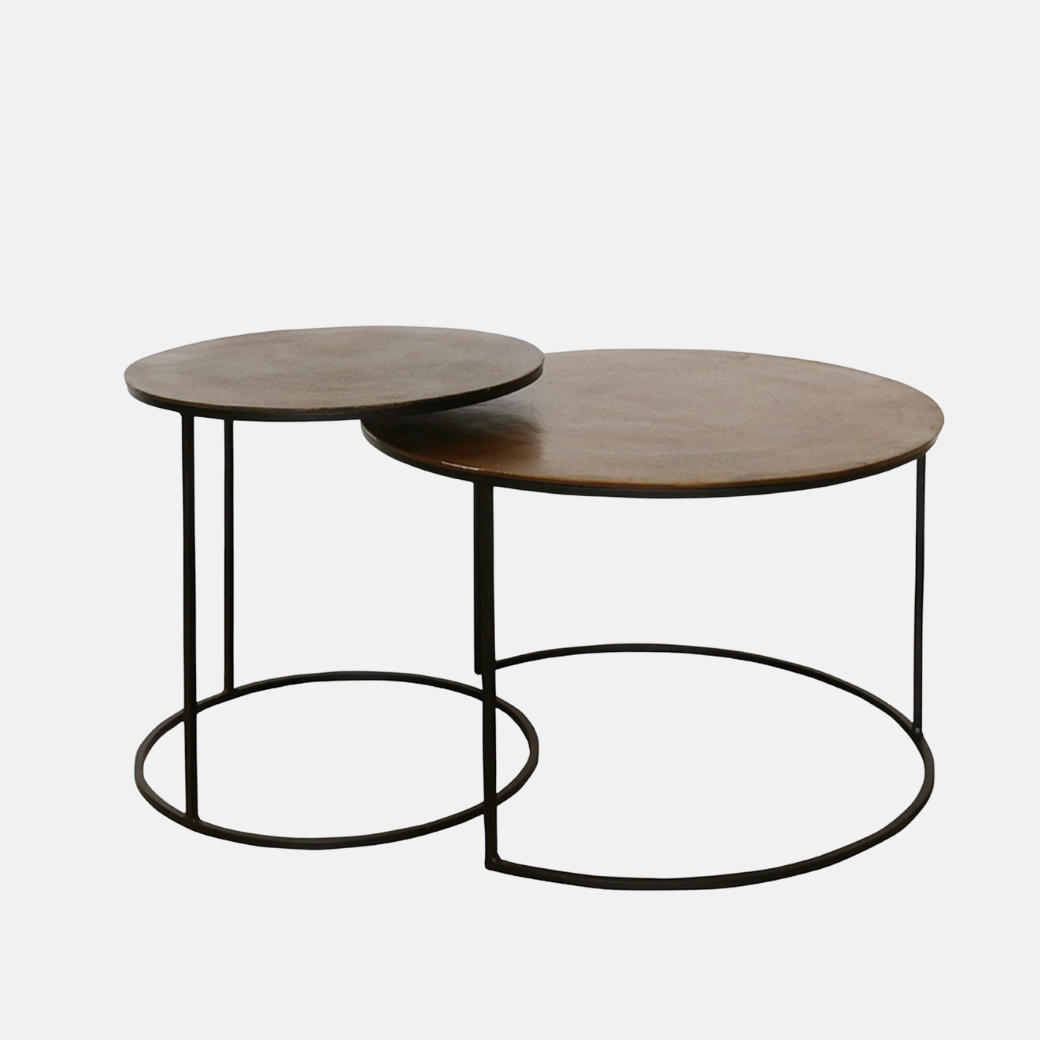 Soho Alu Nesting Tables Brass Bronze Finish