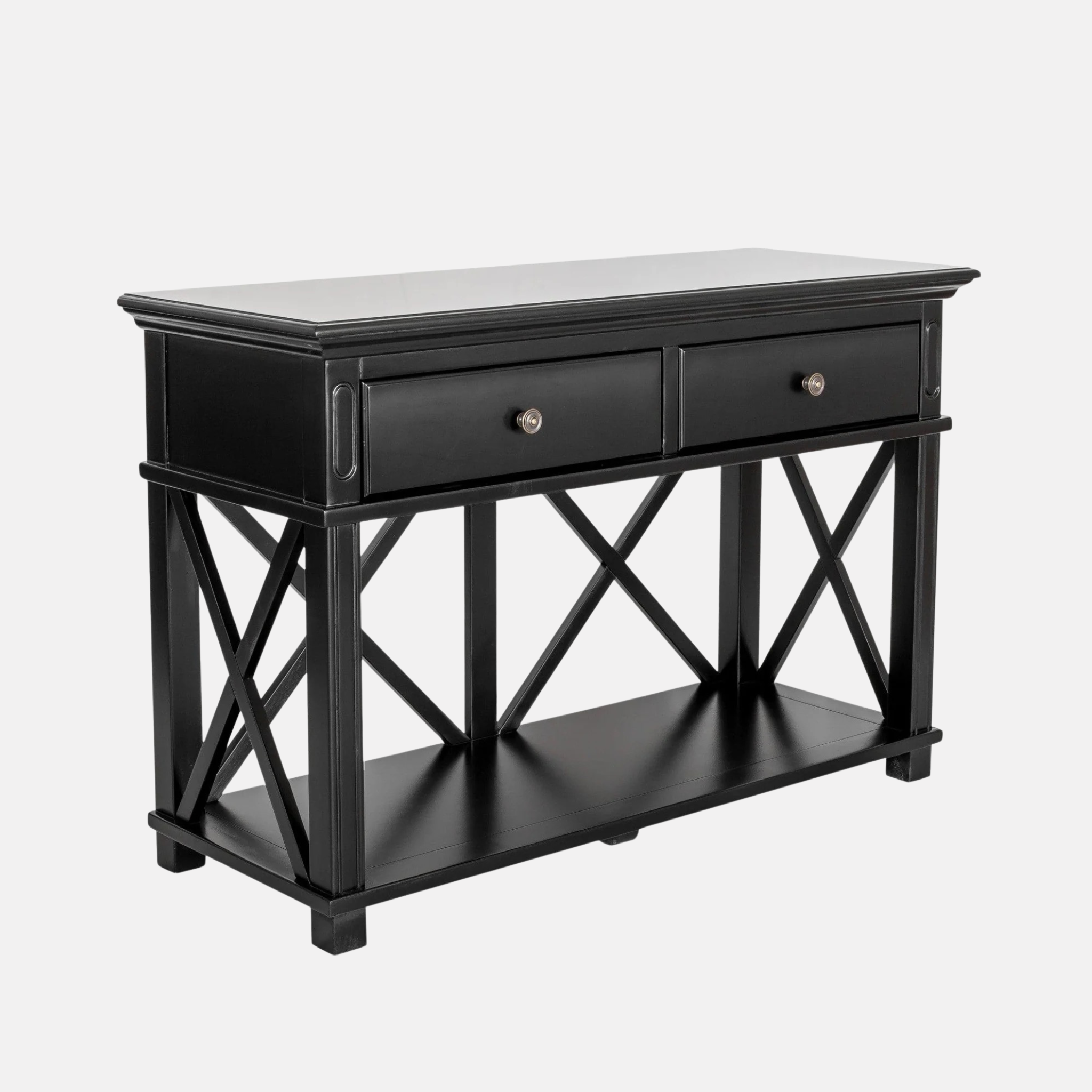 Sorrento Two Drawer Console - Black