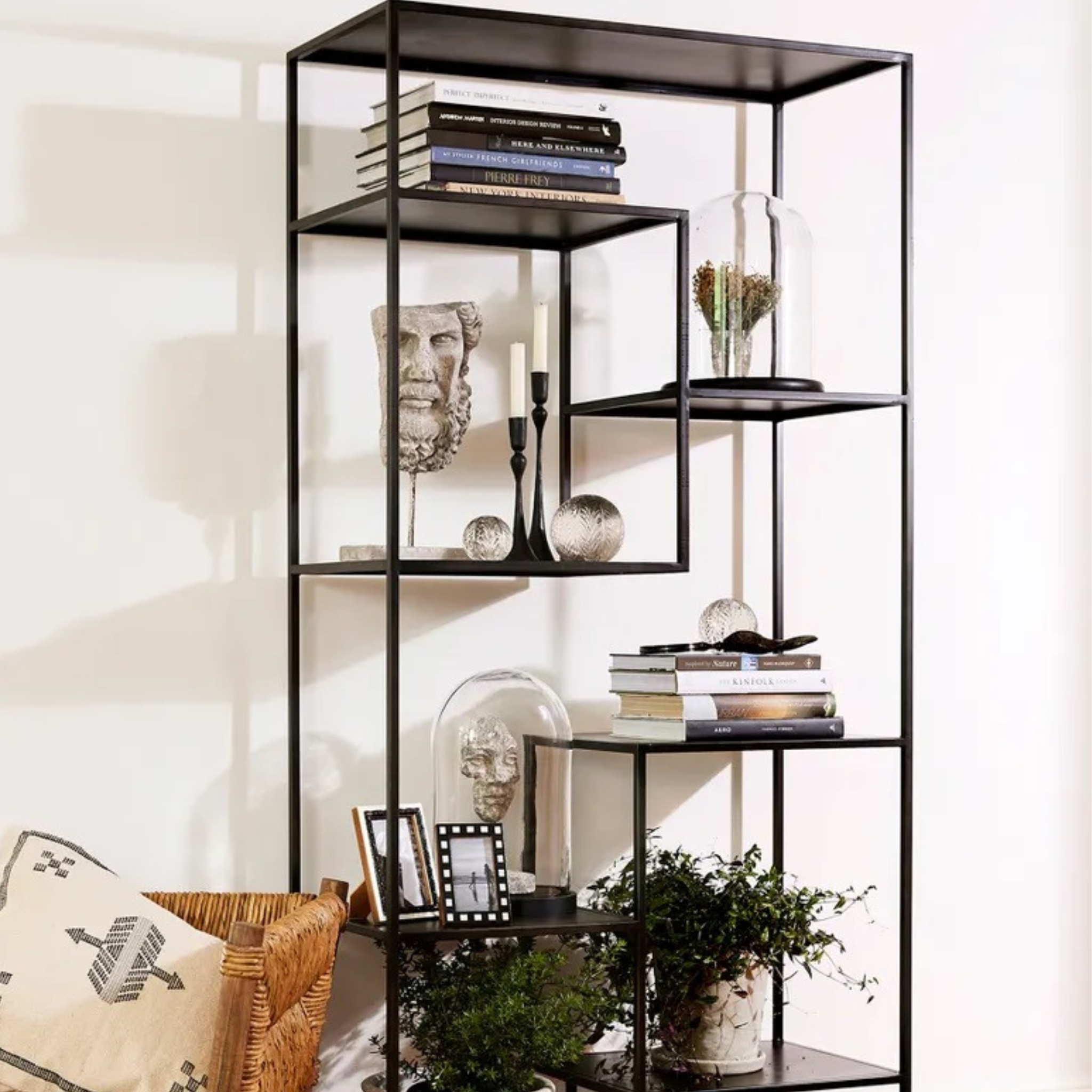 Staggered Iron Shelves Tall