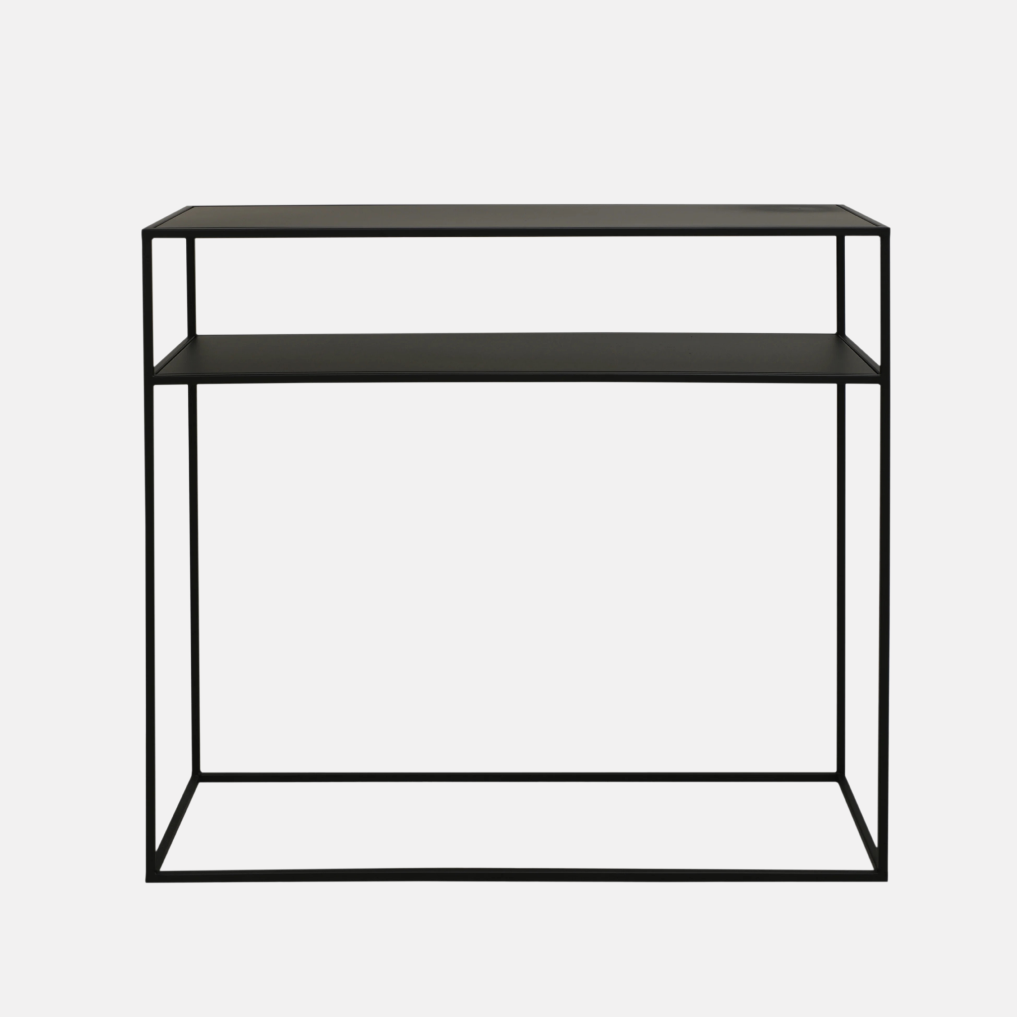 Dual Shelf Metal Console - Black