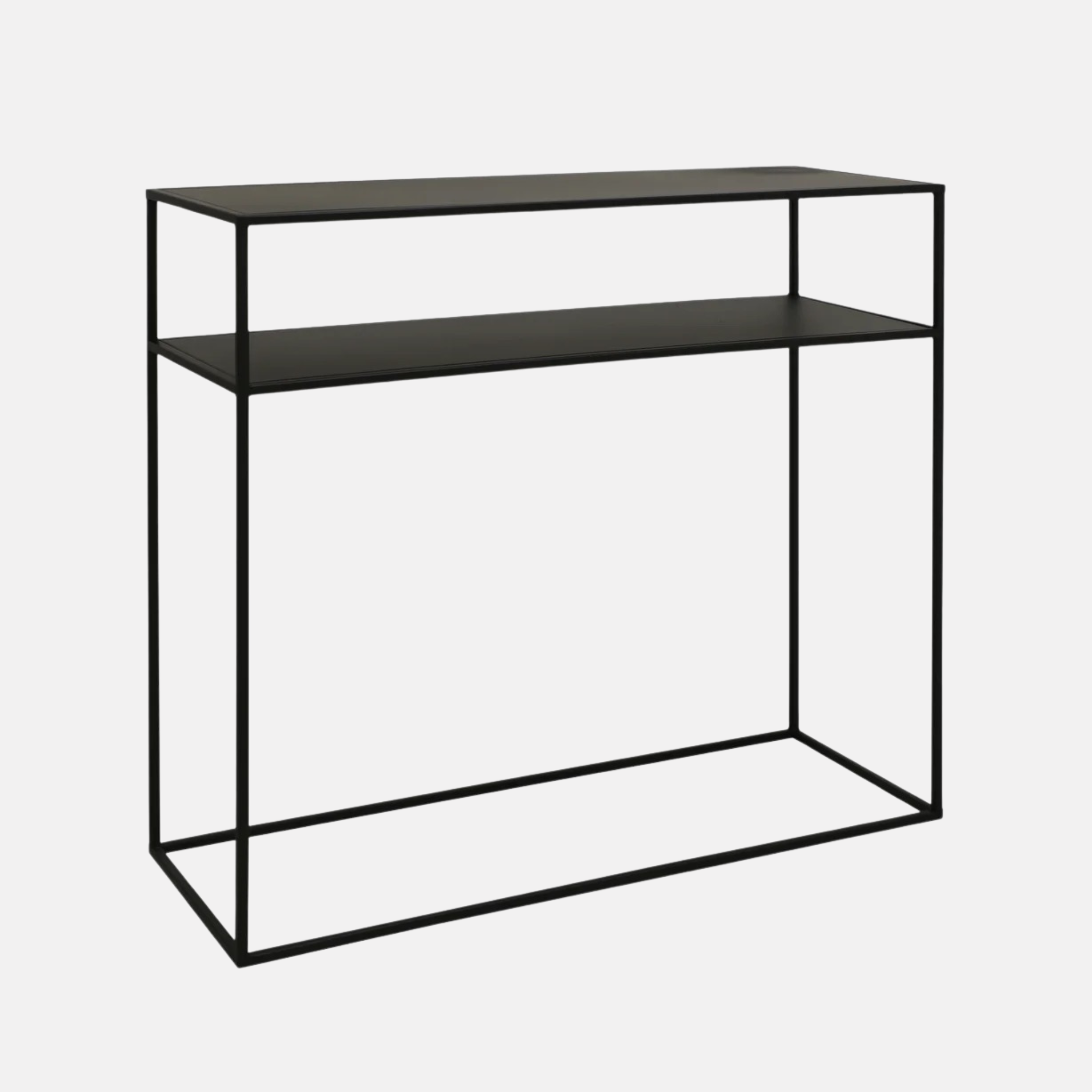 Dual Shelf Metal Console - Black