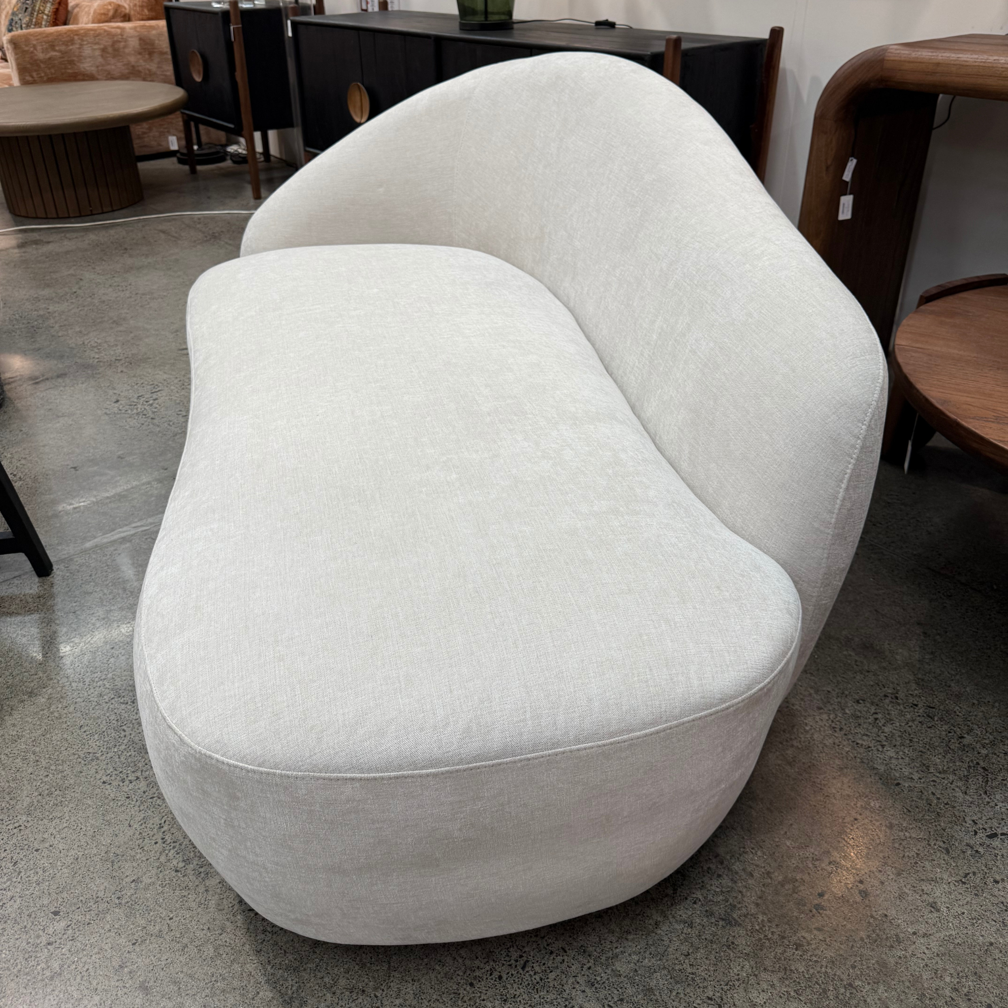 Talia Curved Chaise - Ivory
