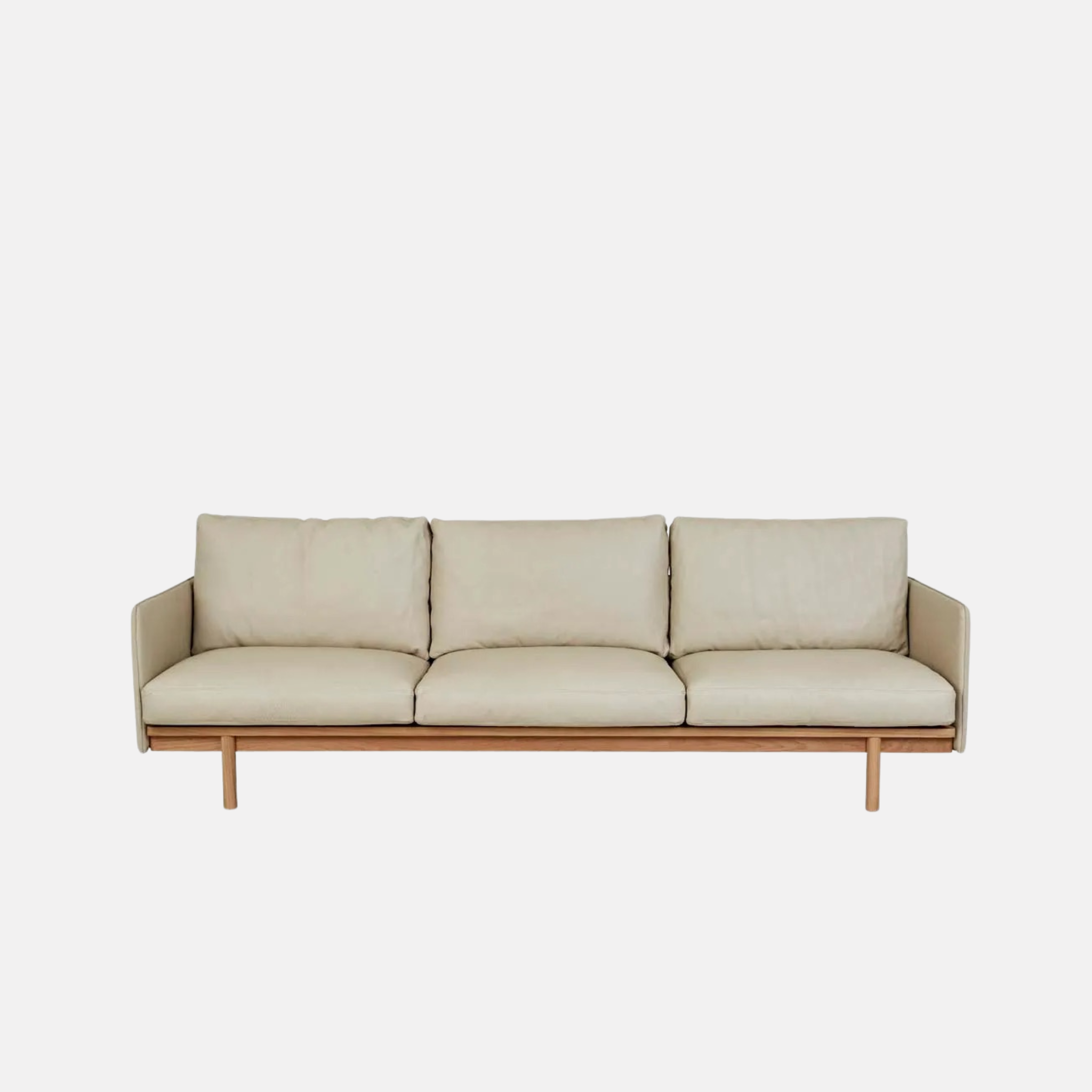 Tolv 3 Seater Leather Sofa - Limestone
