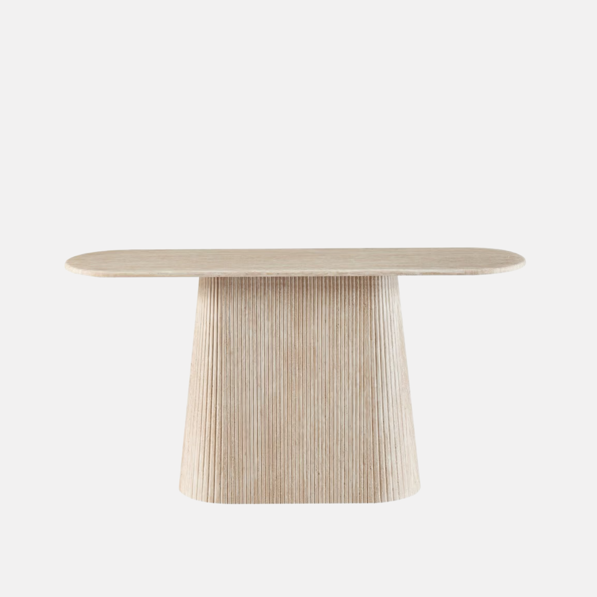 Travertine Oval Console