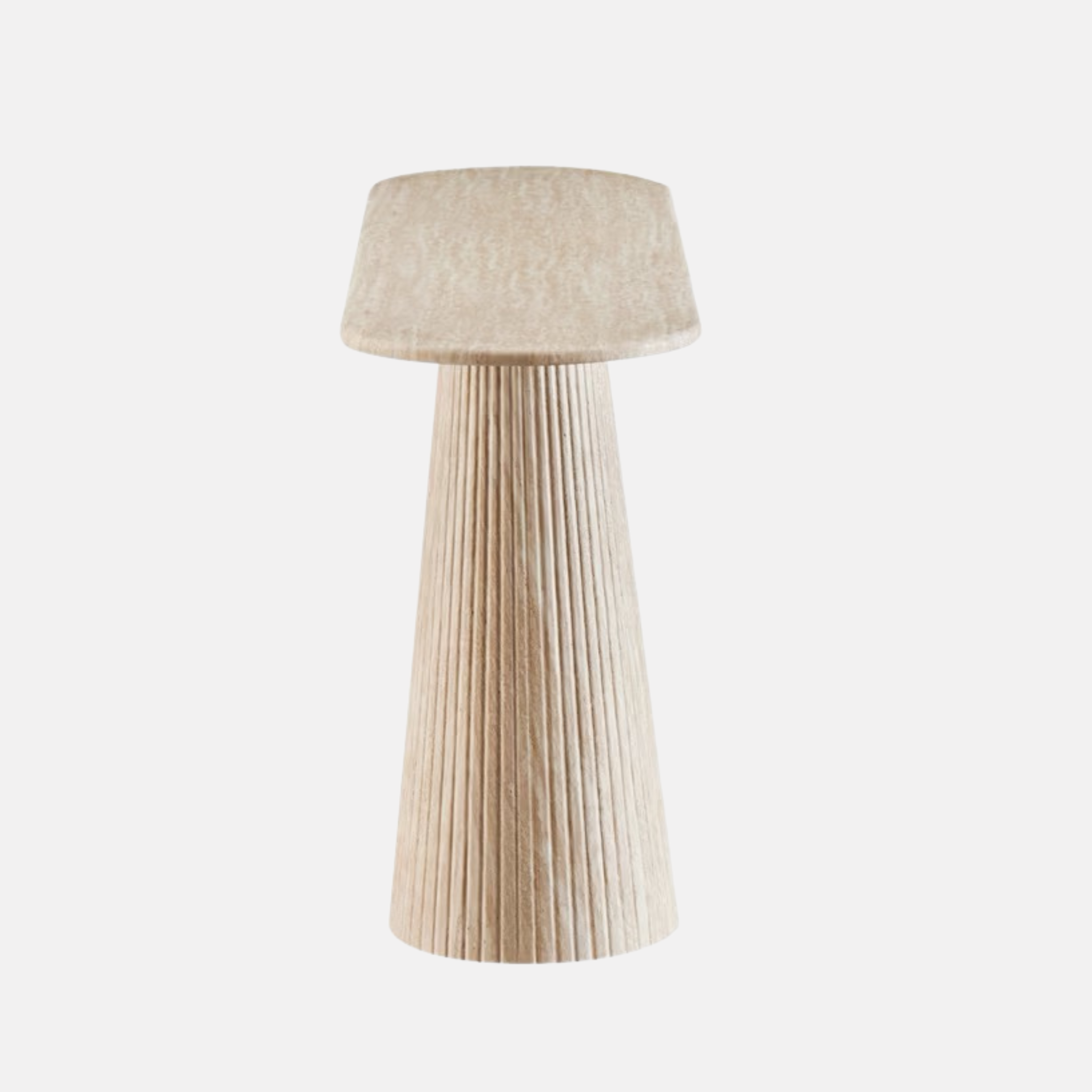 Travertine Oval Console