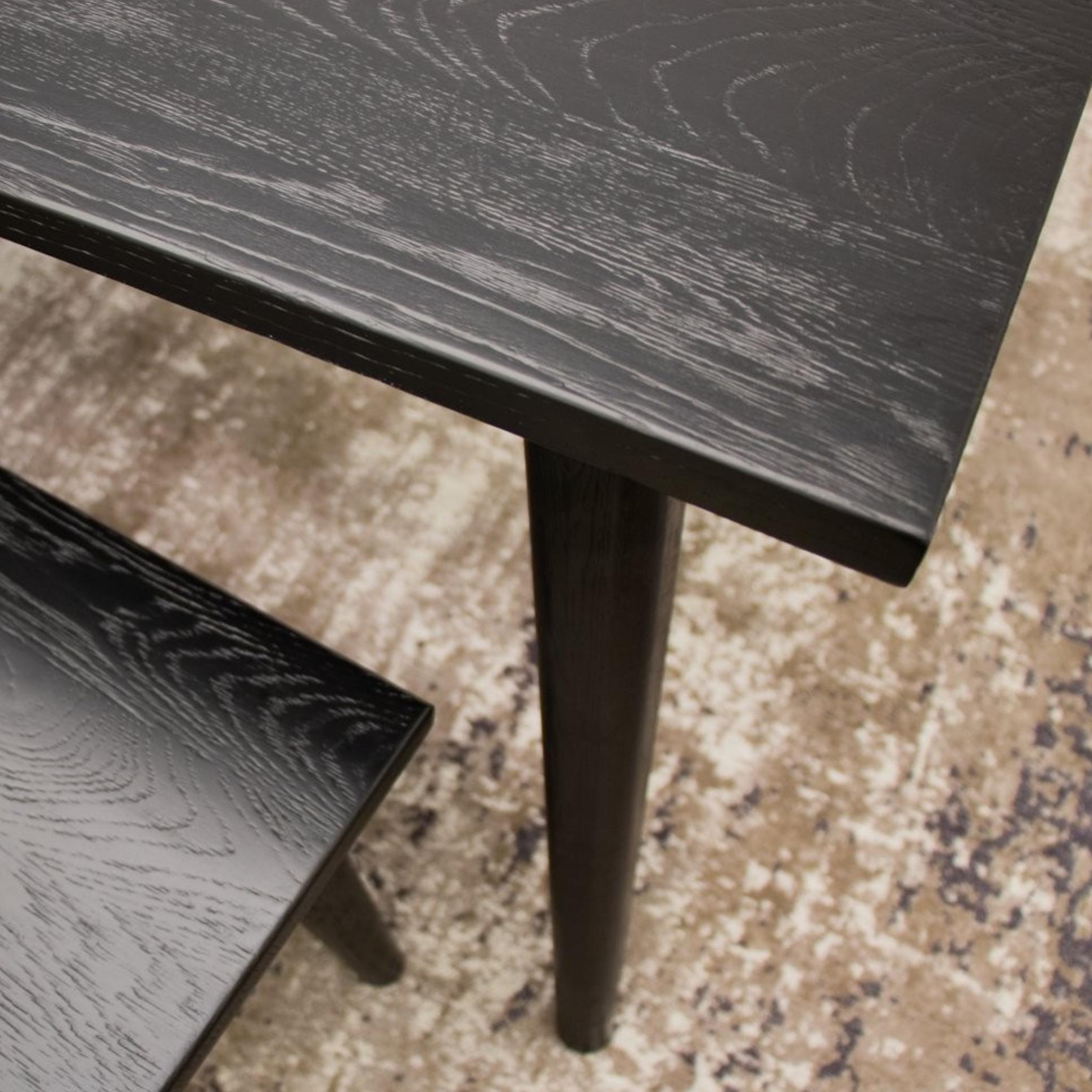 Vaasa Bench - Matte Black Oak