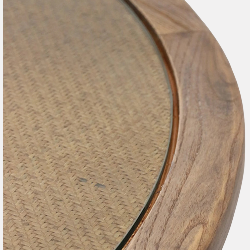 Vienna Elm & Rattan Dining Table