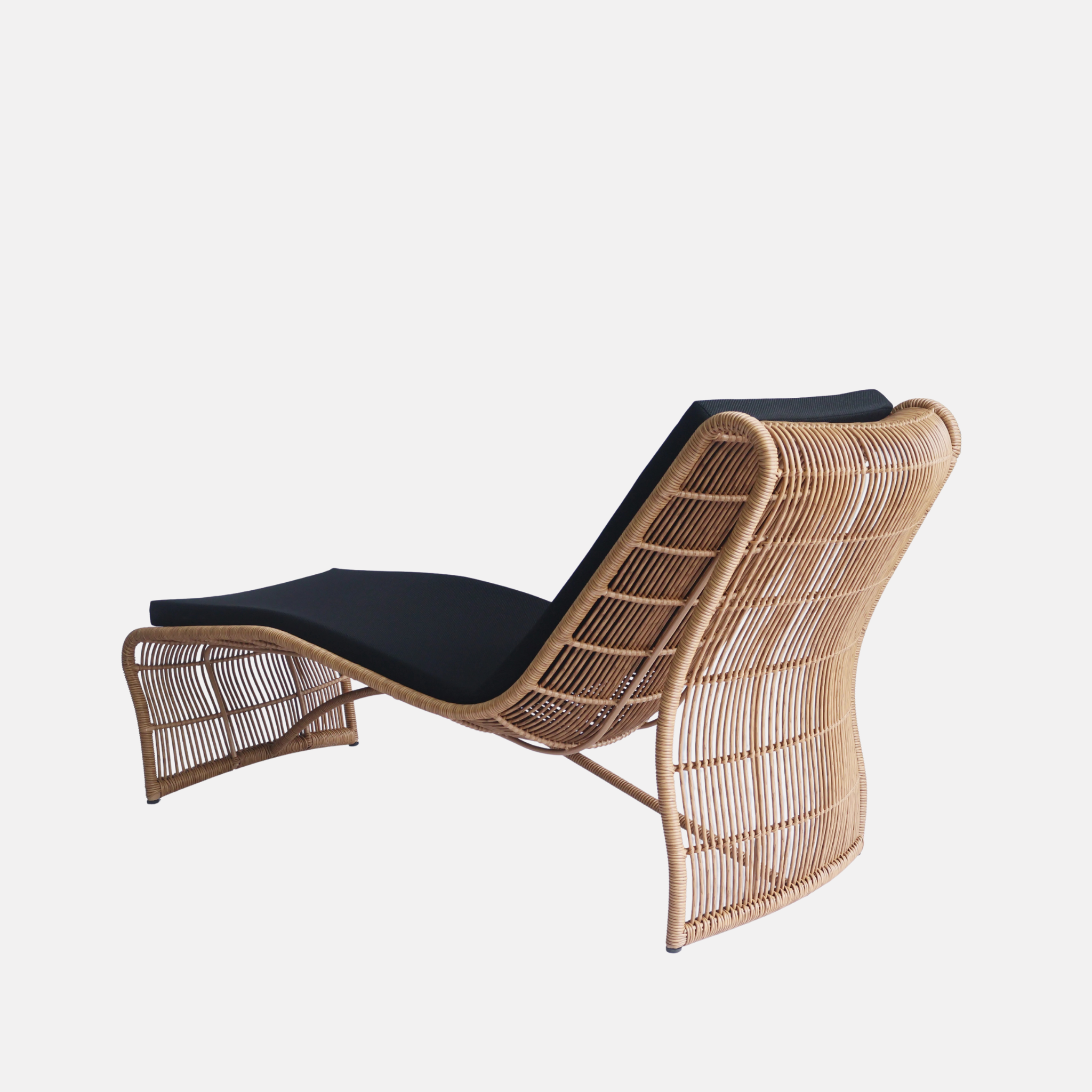 Wave Outdoor Lounger - Dark Natural