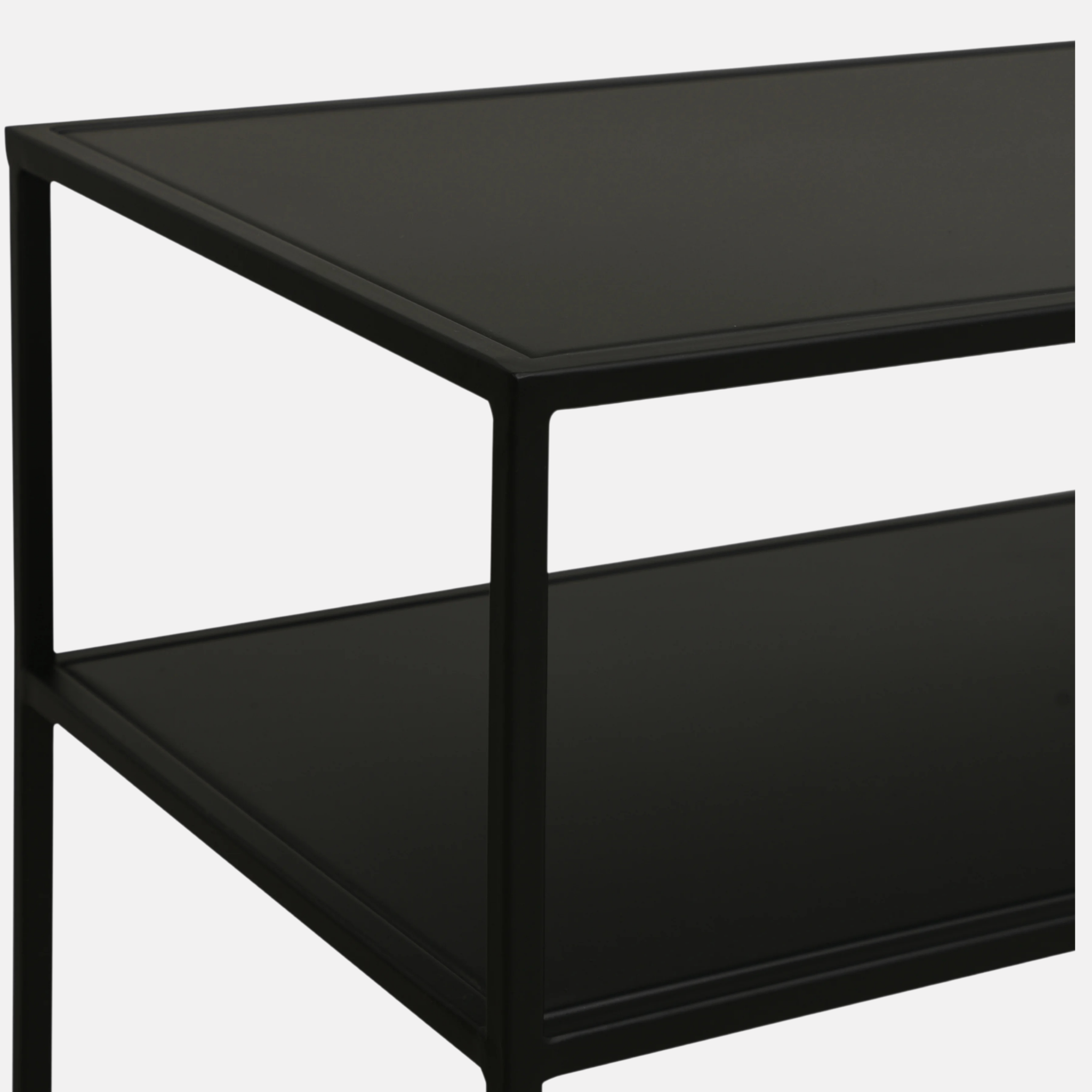 Dual Shelf Metal Console - Black