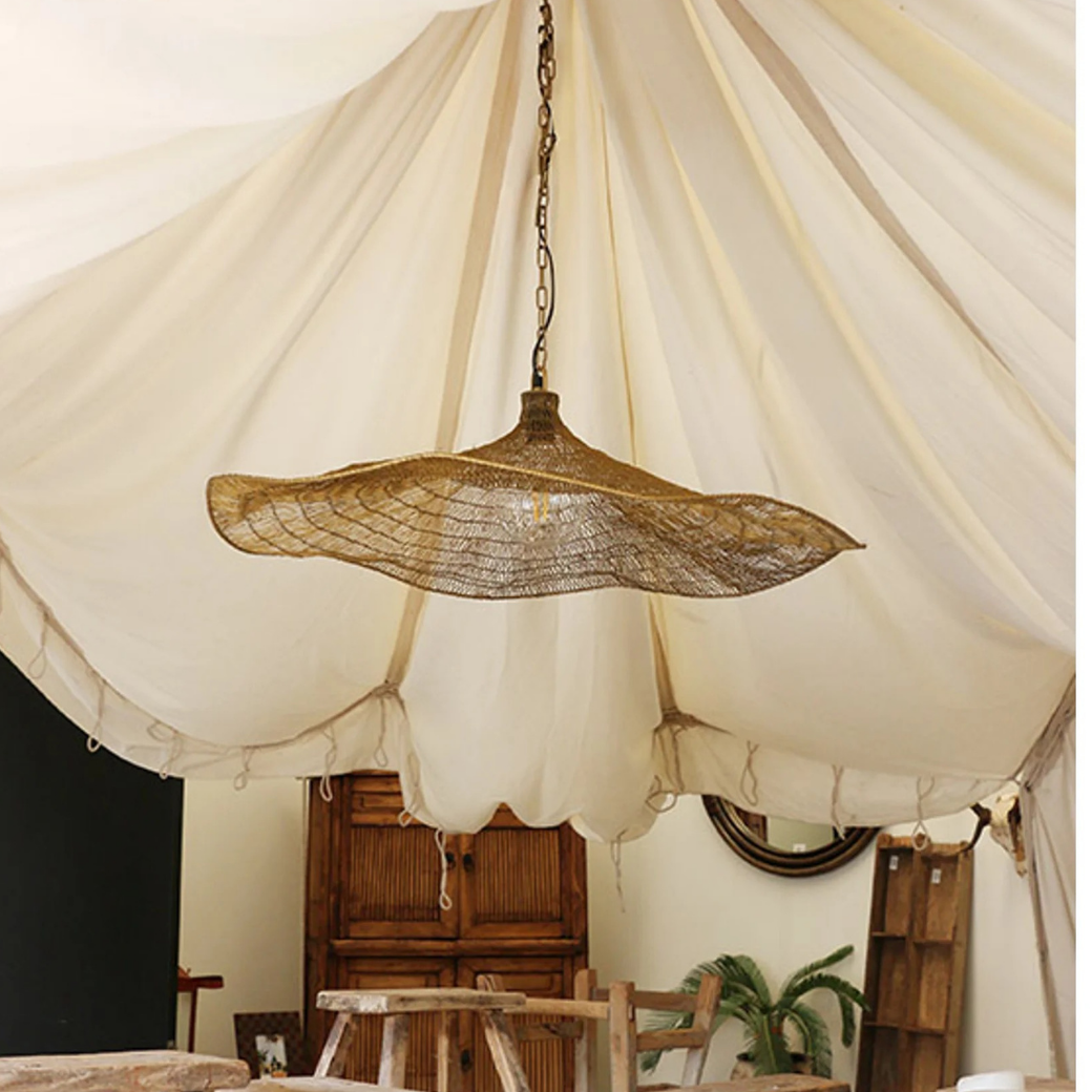 Phoebe Woven Brass Pendant